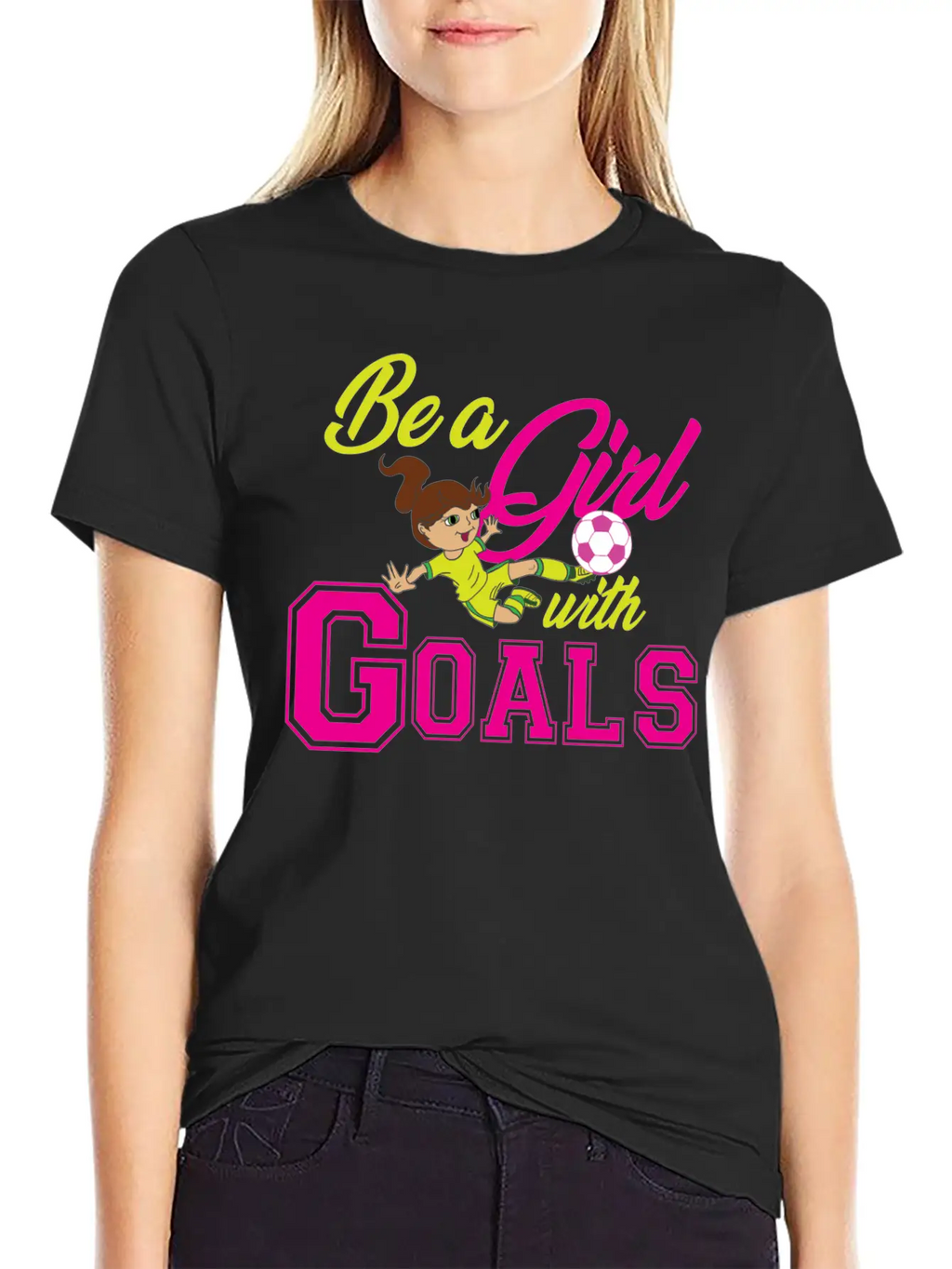 Goal Girl Soccer Footballer Winner Woman Classic Cotton Tee – Unisex Comfort For Any Season