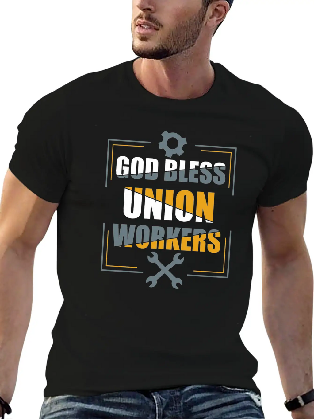 God Bless Union Workers Tshirt Timeless Short Sleeve Tee – Comfy And Minimalist Design