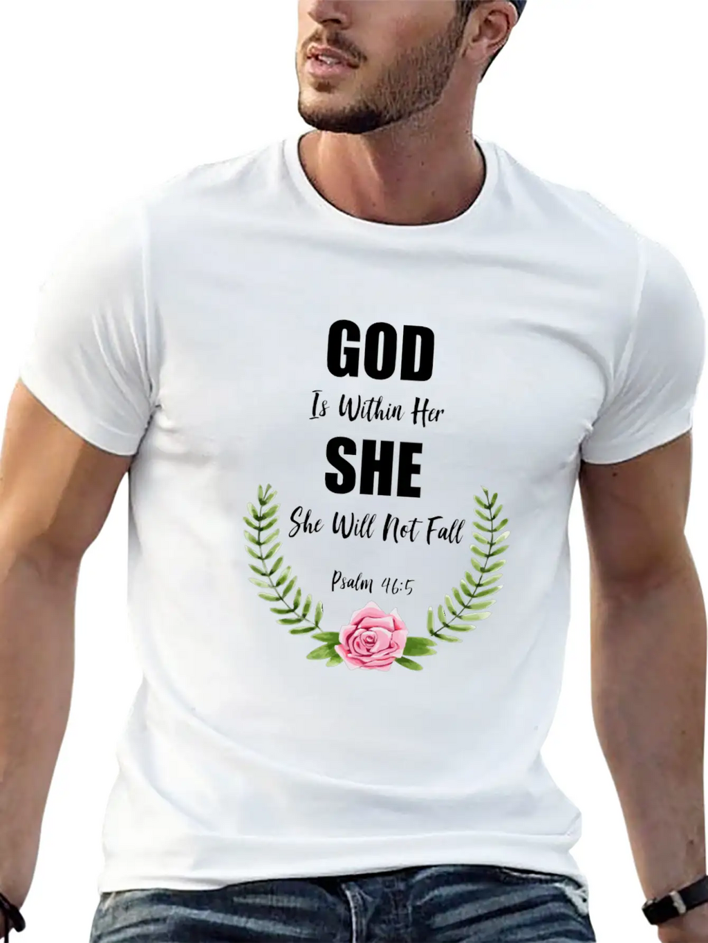 God Is Within Her Christian Bible Verse Breathable Graphic T-Shirt – Perfect For Casual Days