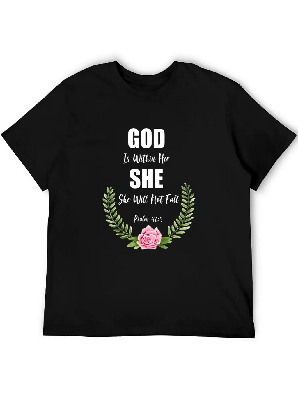 God Is Within Her Christian Bible Verse Breathable Graphic T-Shirt – Perfect For Casual Days