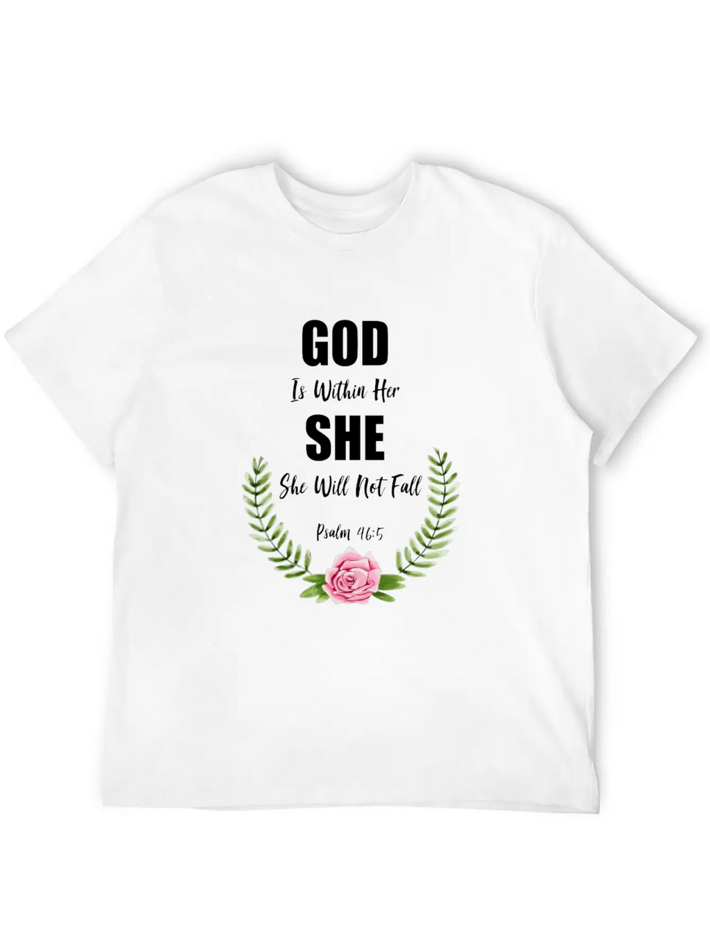 God Is Within Her Christian Bible Verse Breathable Graphic T-Shirt – Perfect For Casual Days