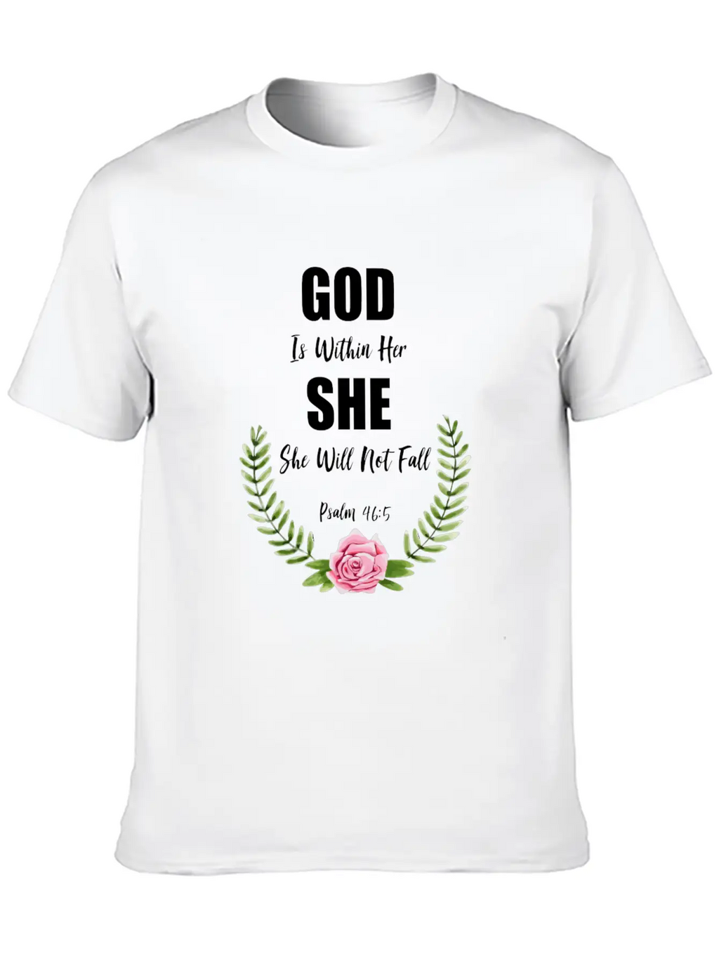 God Is Within Her Christian Bible Verse Breathable Graphic T-Shirt – Perfect For Casual Days