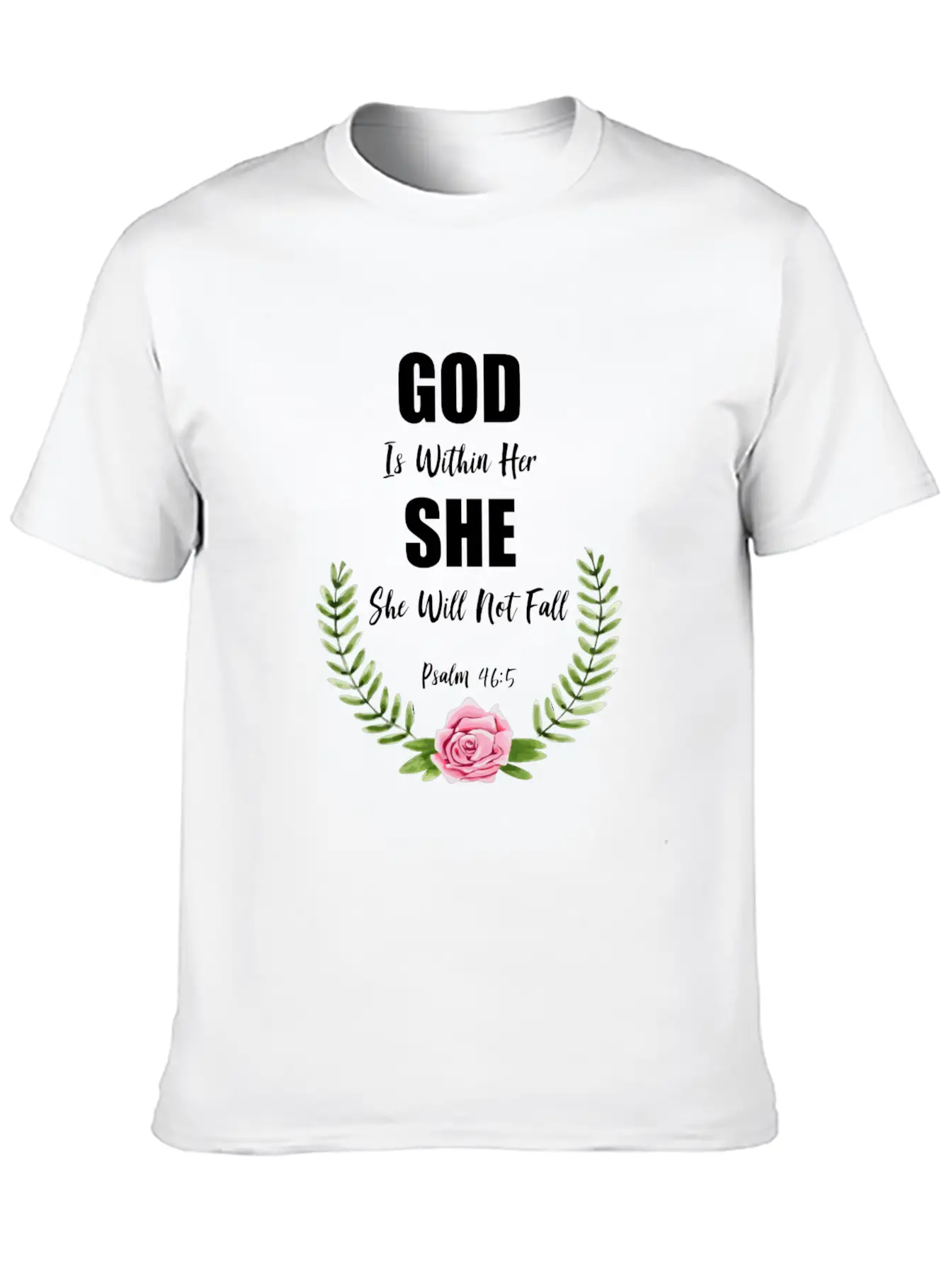 God Is Within Her Christian Bible Verse Breathable Graphic T-Shirt – Perfect For Casual Days