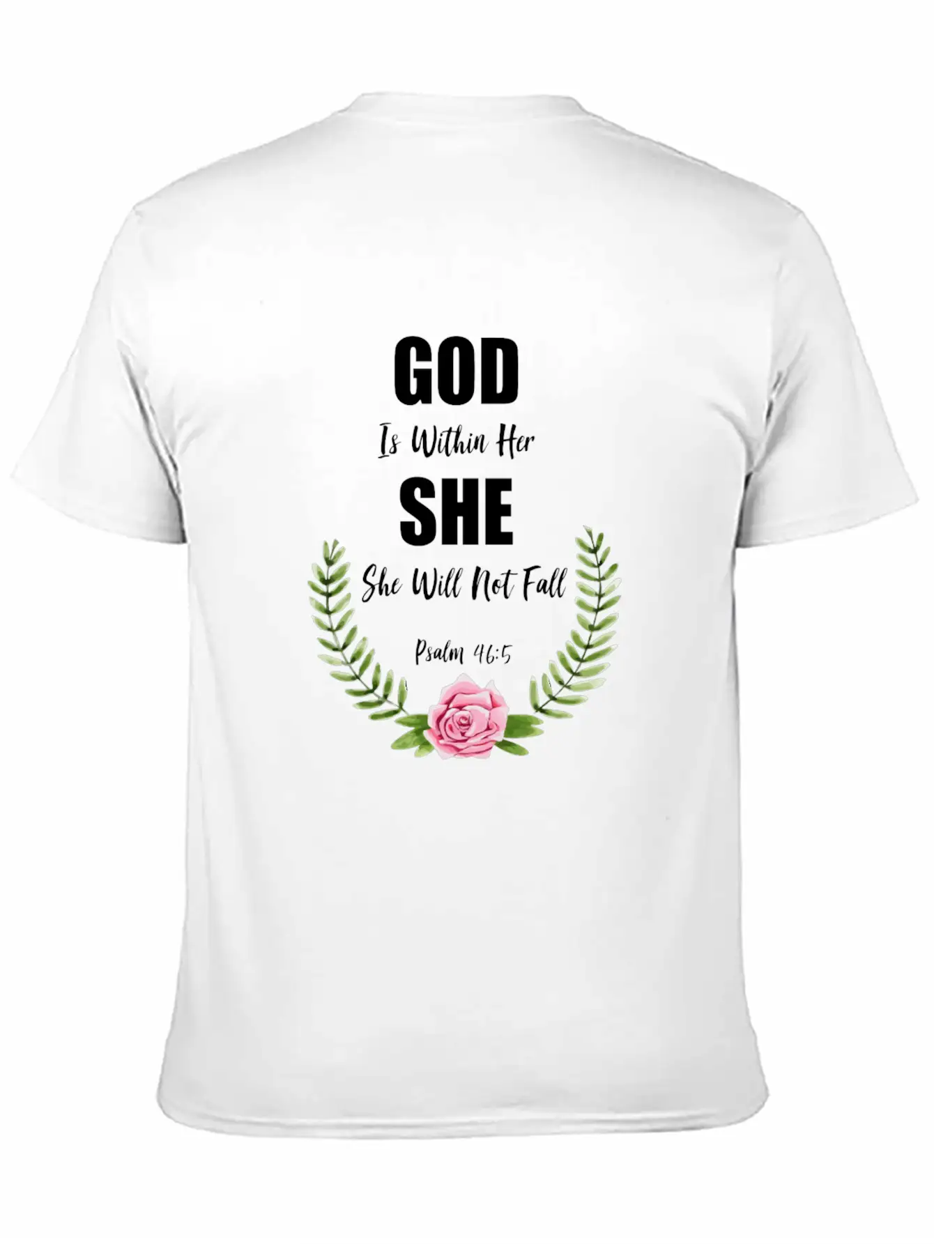 God Is Within Her Christian Bible Verse Breathable Graphic T-Shirt – Perfect For Casual Days