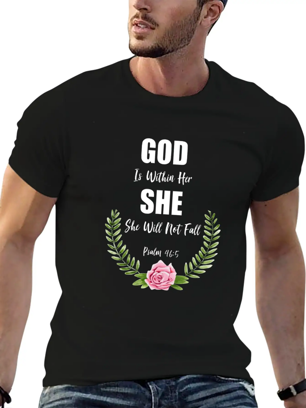 God Is Within Her Christian Bible Verse Breathable Graphic T-Shirt – Perfect For Casual Days