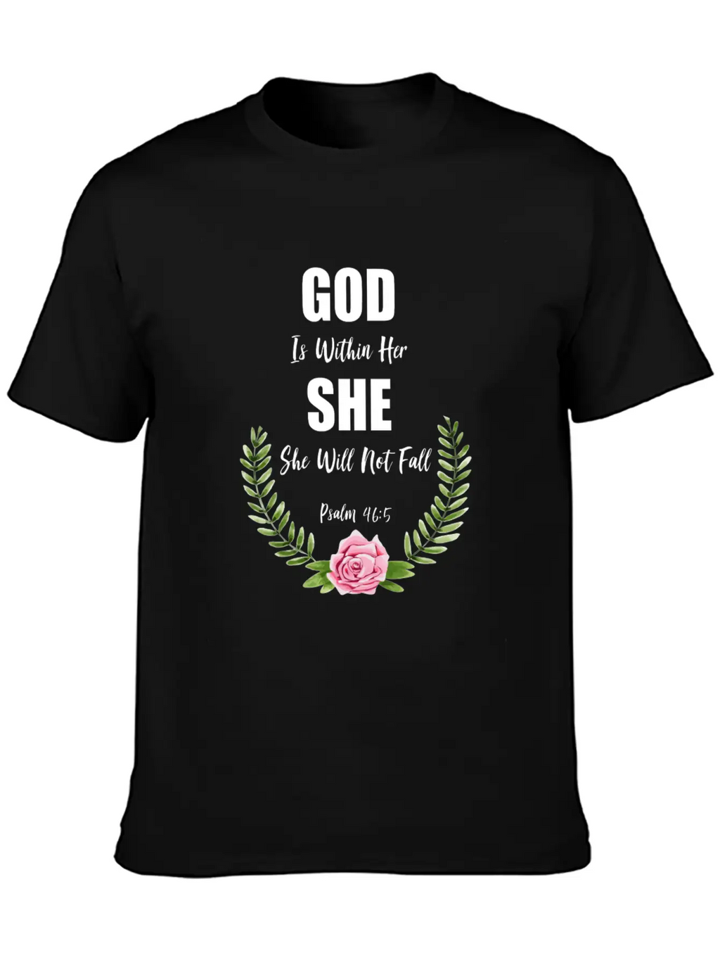 God Is Within Her Christian Bible Verse Breathable Graphic T-Shirt – Perfect For Casual Days