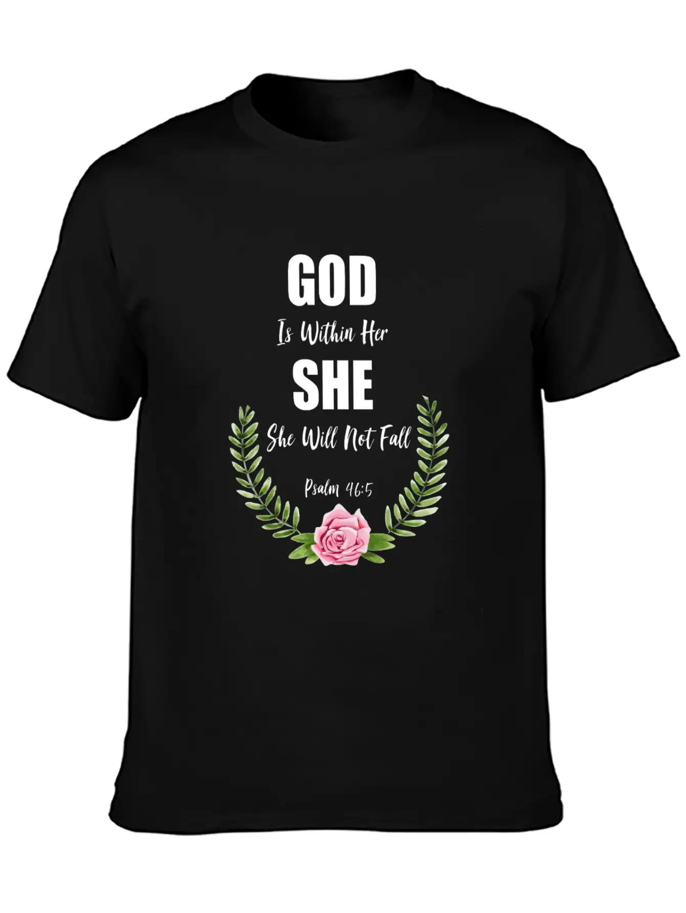 God Is Within Her Christian Bible Verse Breathable Graphic T-Shirt – Perfect For Casual Days