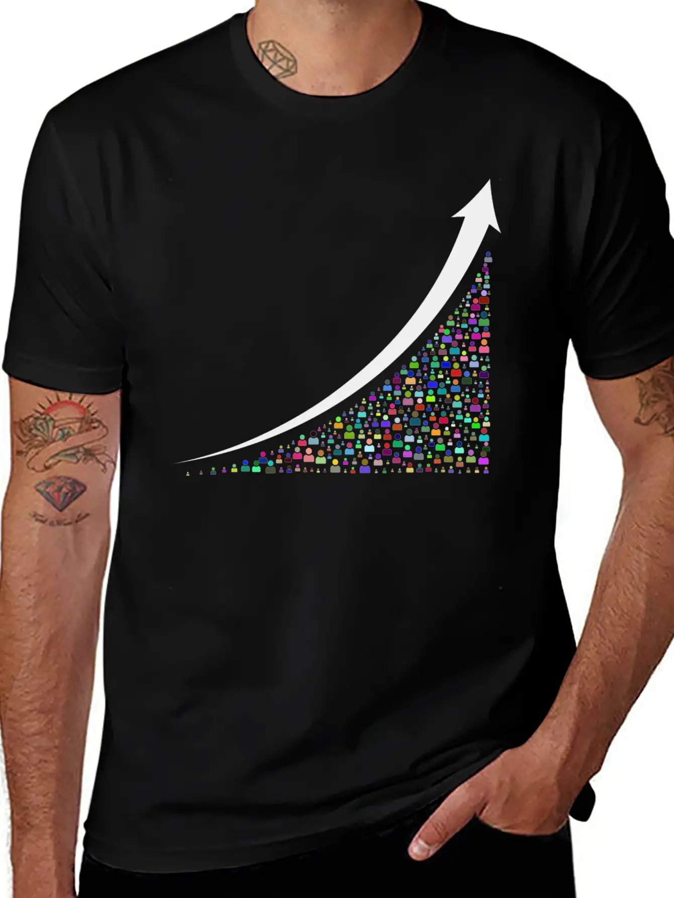 Going Up Prismatic Essential Cotton Tee For Daily Outfits – Unisex Style