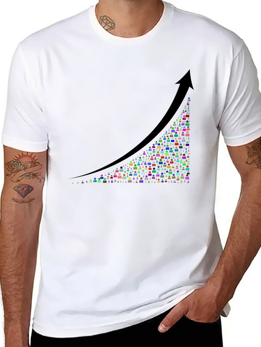 Going Up Prismatic Essential Cotton Tee For Daily Outfits – Unisex Style