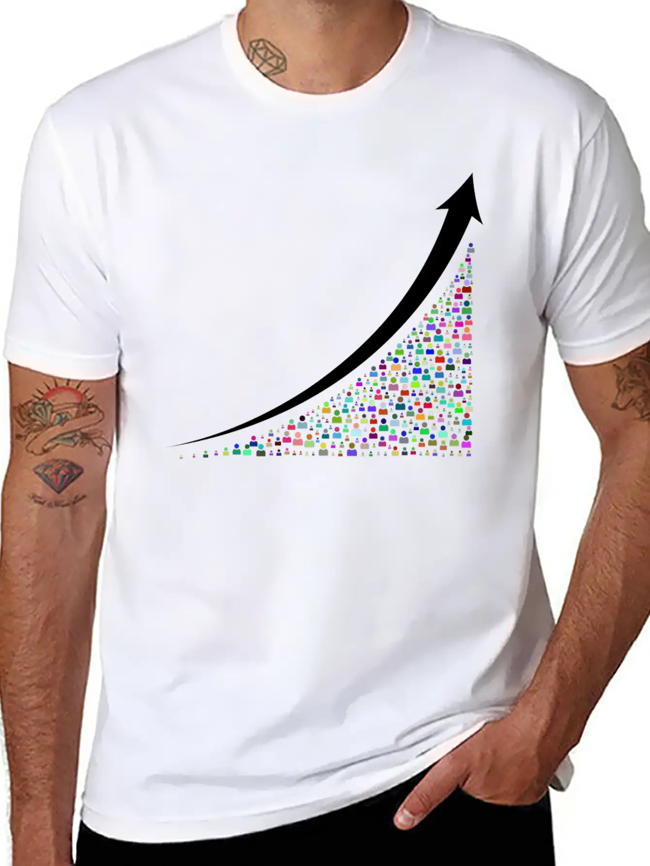 Going Up Prismatic Essential Cotton Tee For Daily Outfits – Unisex Style