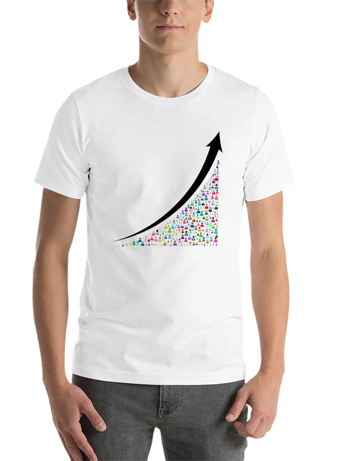 Going Up Prismatic Essential Cotton Tee For Daily Outfits – Unisex Style