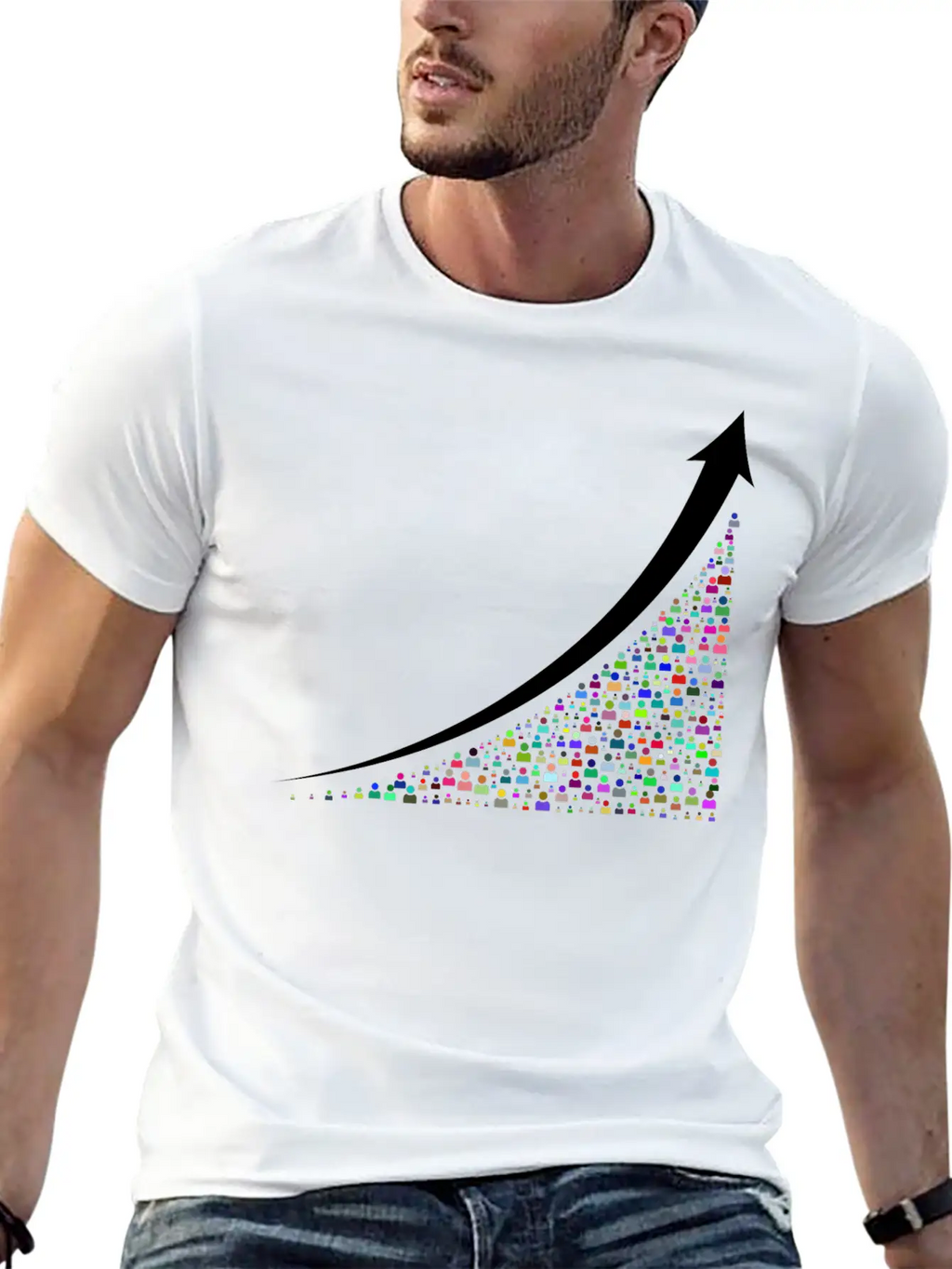 Going Up Prismatic Essential Cotton Tee For Daily Outfits – Unisex Style