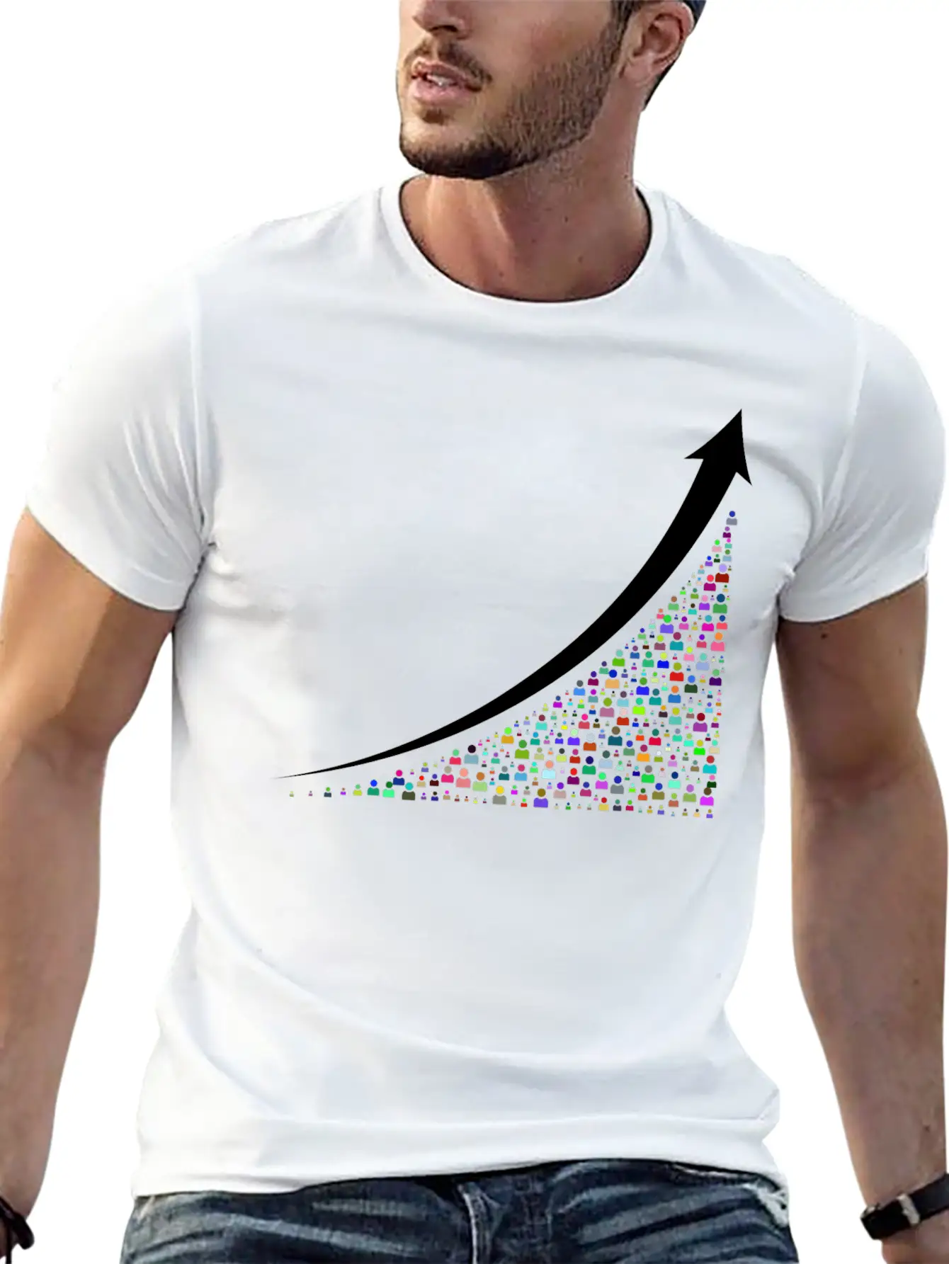 Going Up Prismatic Essential Cotton Tee For Daily Outfits – Unisex Style