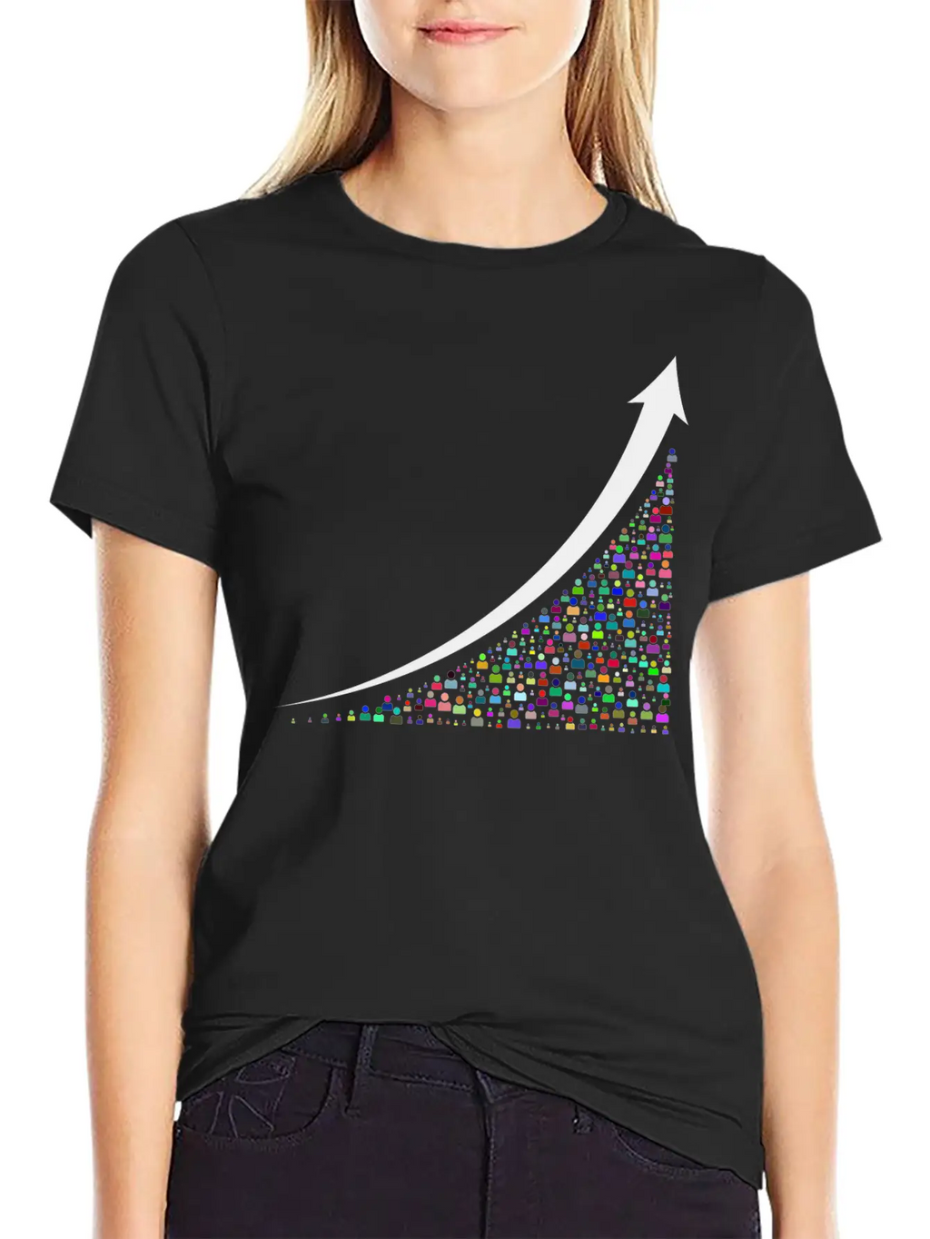 Going Up Prismatic Essential Cotton Tee For Daily Outfits – Unisex Style
