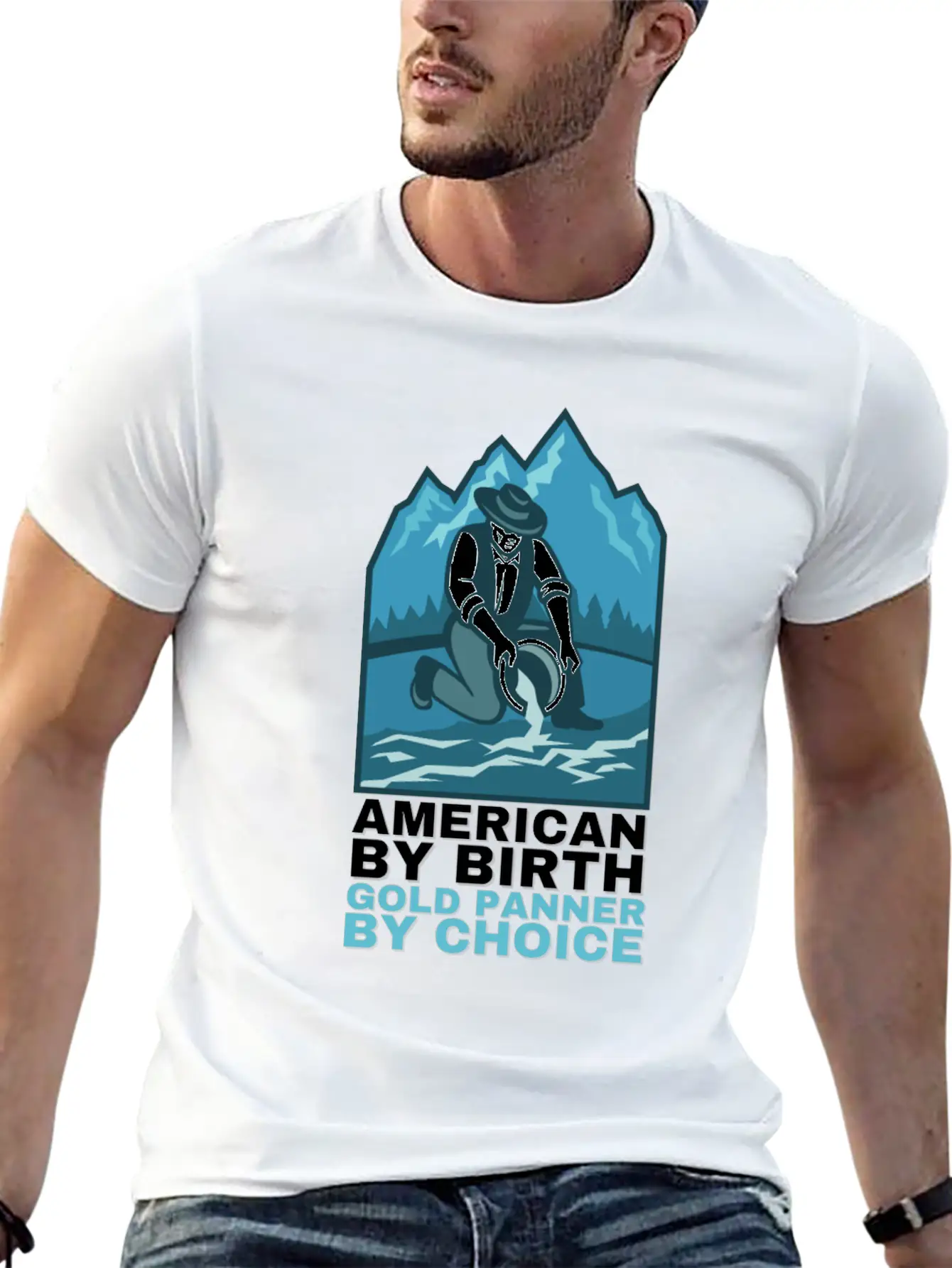 Gold Digging And Gold Panning Miner Mining Timeless Short Sleeve Tee – Comfy And Minimalist Design