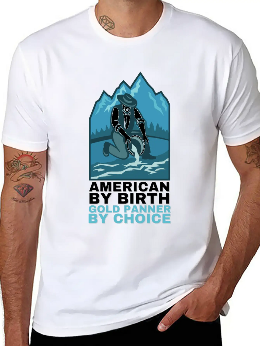 Gold Digging And Gold Panning Miner Mining Timeless Short Sleeve Tee – Comfy And Minimalist Design