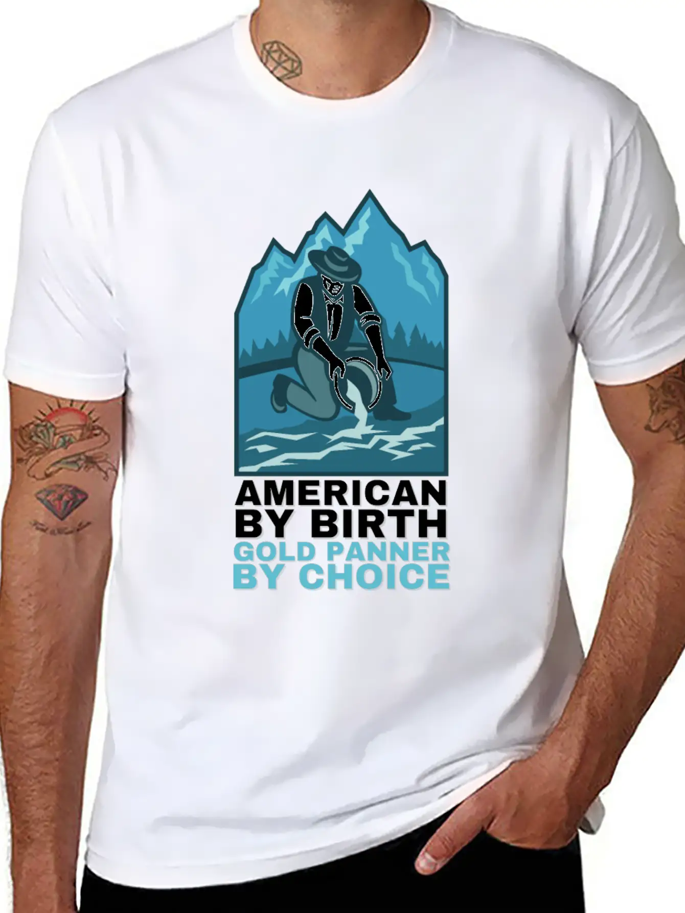 Gold Digging And Gold Panning Miner Mining Timeless Short Sleeve Tee – Comfy And Minimalist Design