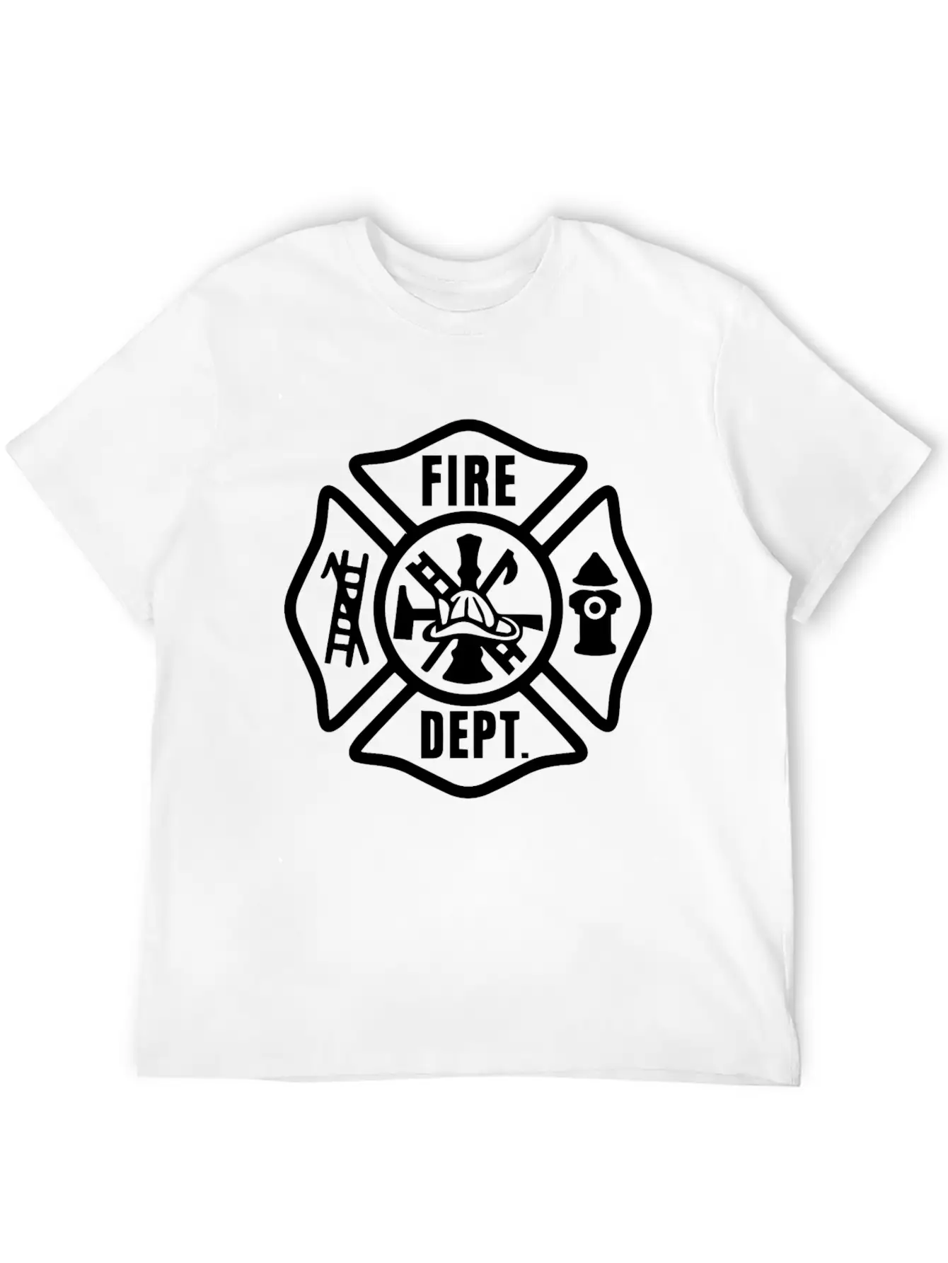 Gold Firefighter Emblem Unisex Casual T-Shirt – Clean Design For Daily Comfort