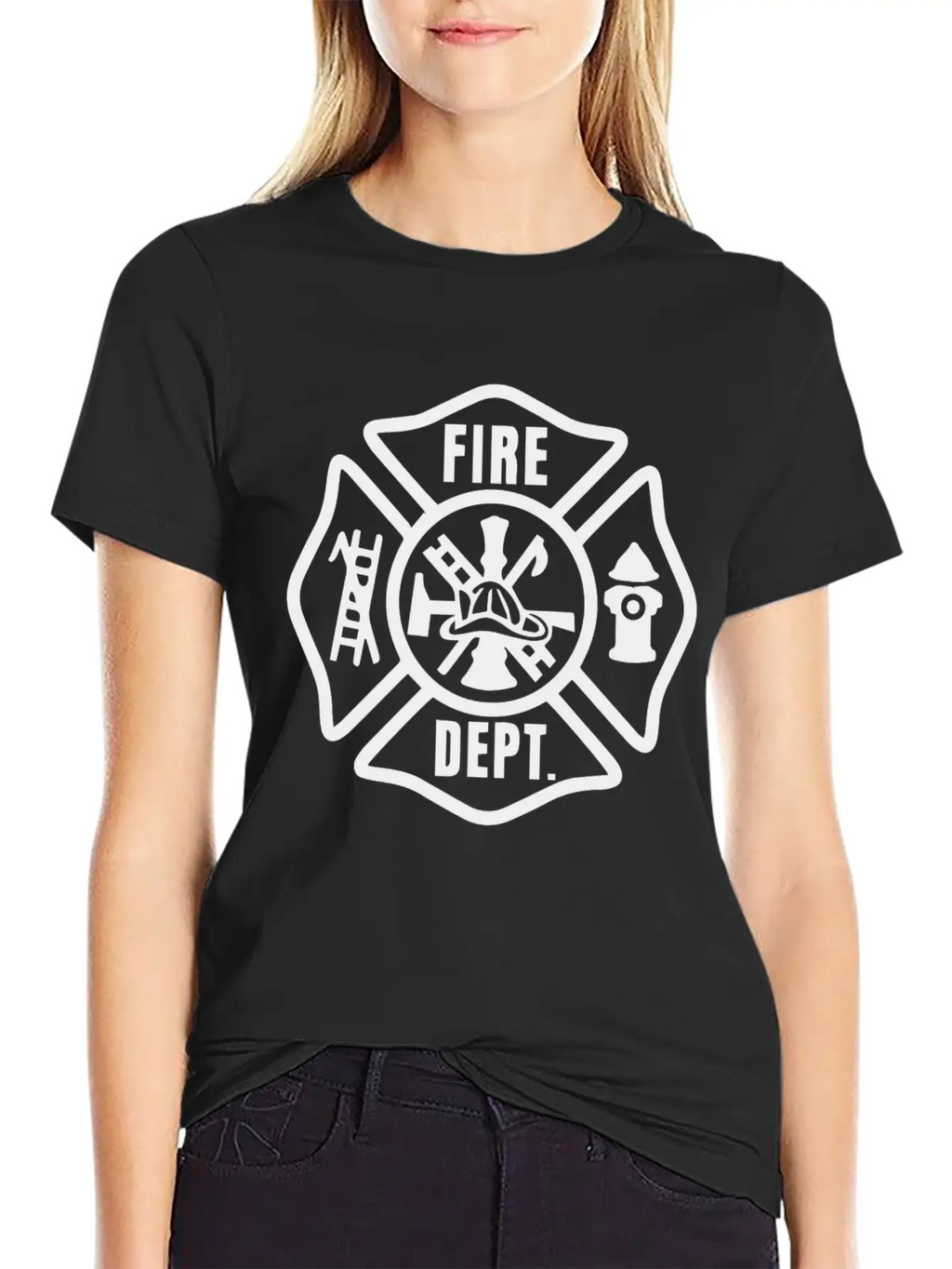 Gold Firefighter Emblem Unisex Casual T-Shirt – Clean Design For Daily Comfort