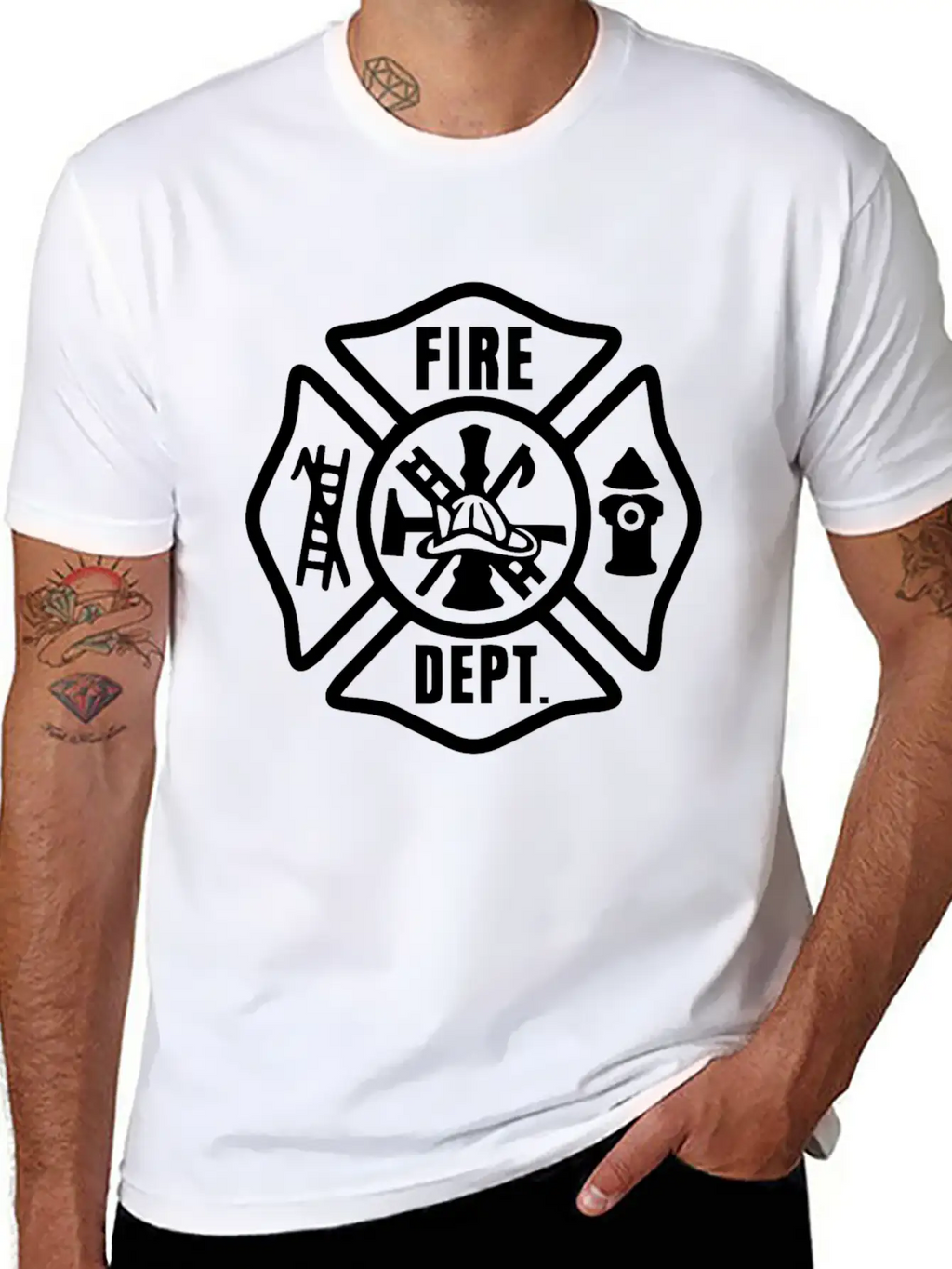 Gold Firefighter Emblem Unisex Casual T-Shirt – Clean Design For Daily Comfort