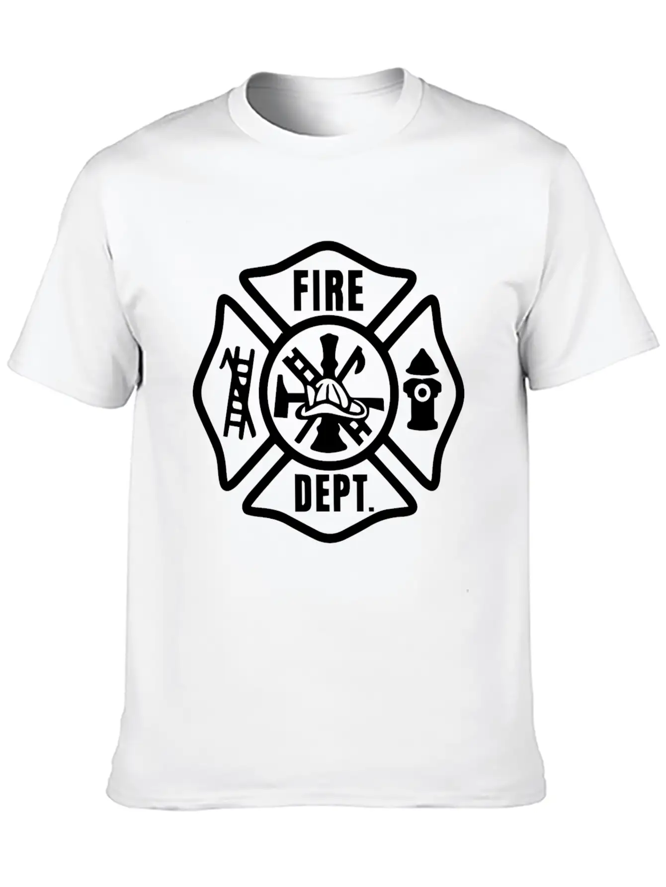 Gold Firefighter Emblem Unisex Casual T-Shirt – Clean Design For Daily Comfort