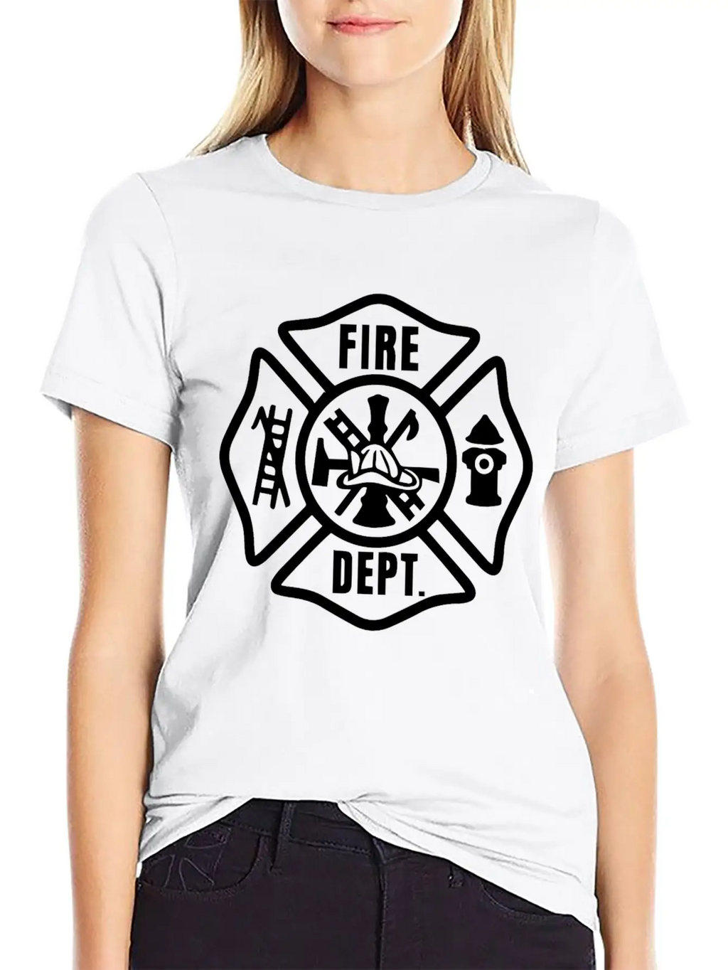 Gold Firefighter Emblem Unisex Casual T-Shirt – Clean Design For Daily Comfort