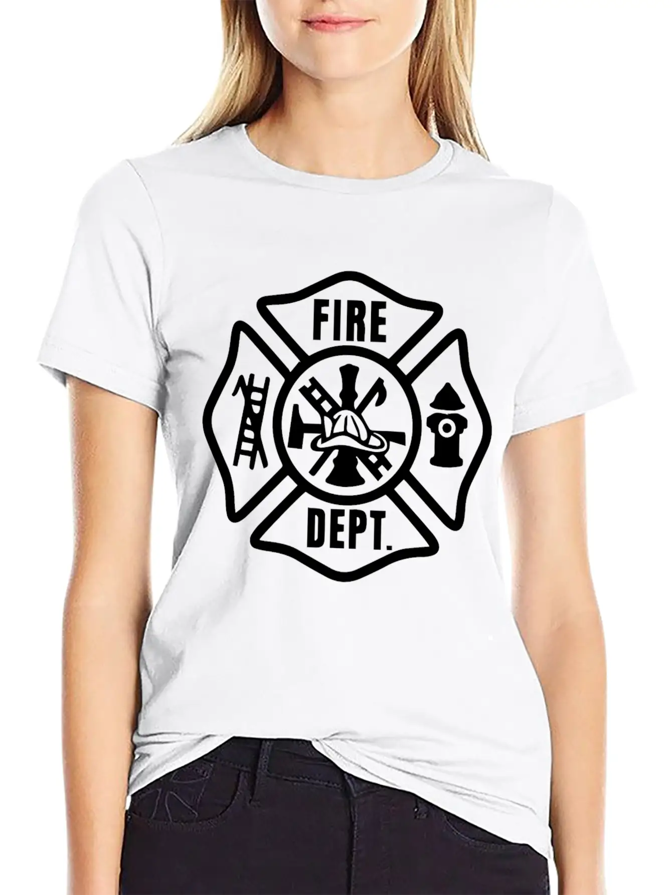 Gold Firefighter Emblem Unisex Casual T-Shirt – Clean Design For Daily Comfort
