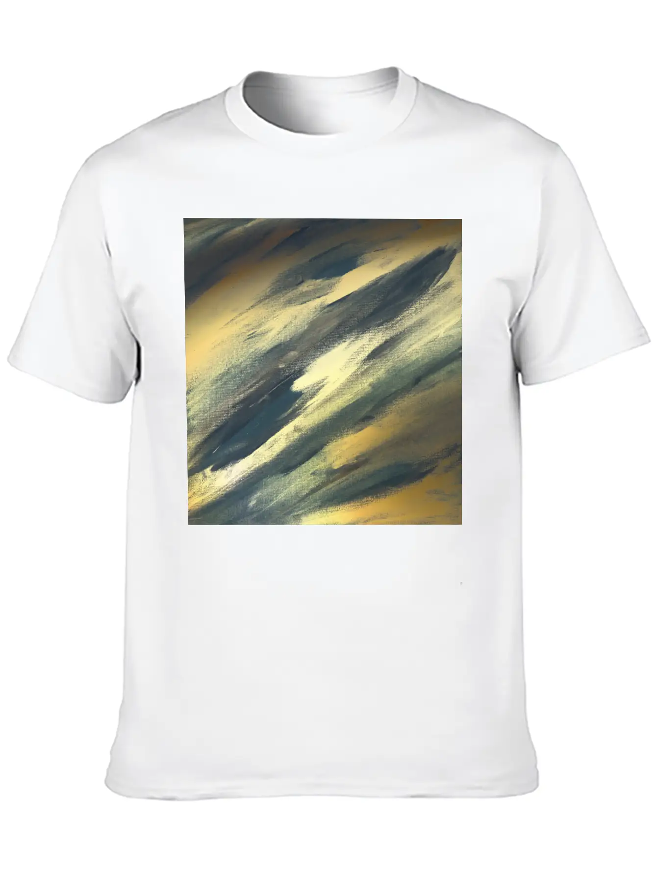 Gold Foil Paint Brushstrokes Abstract Texture Classic Cotton Tee – Unisex Comfort For Any Season