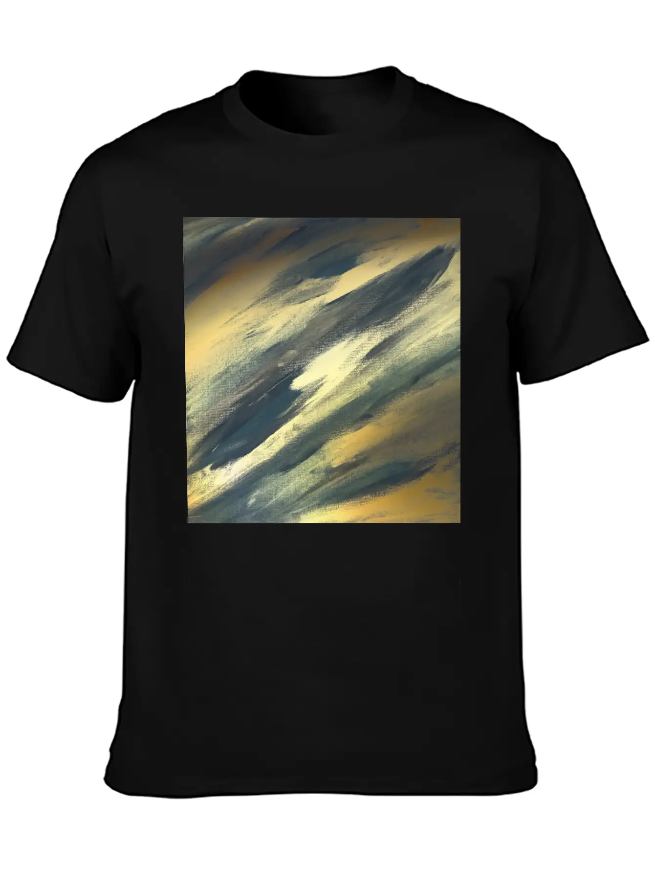 Gold Foil Paint Brushstrokes Abstract Texture Classic Cotton Tee – Unisex Comfort For Any Season