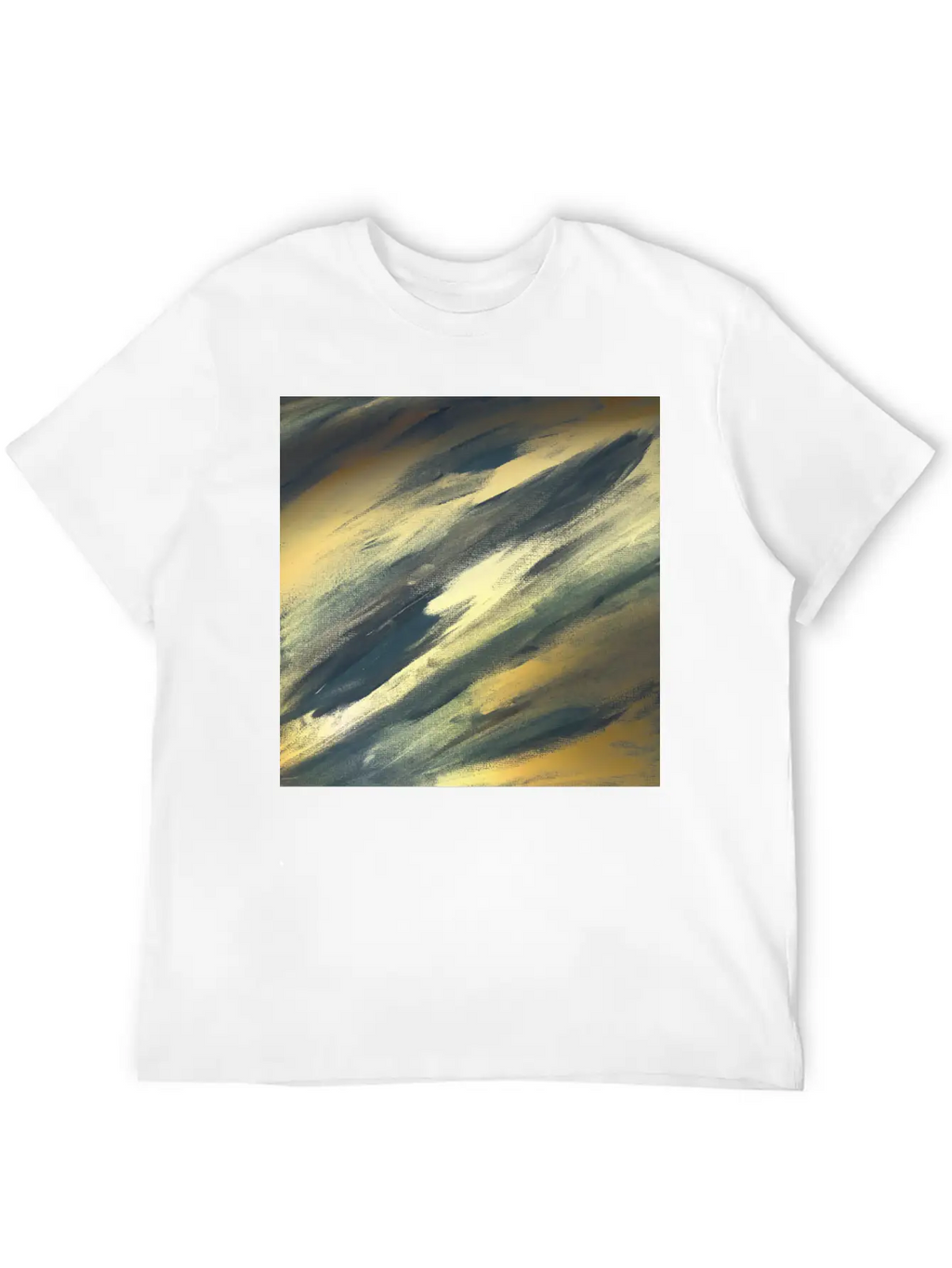 Gold Foil Paint Brushstrokes Abstract Texture Classic Cotton Tee – Unisex Comfort For Any Season