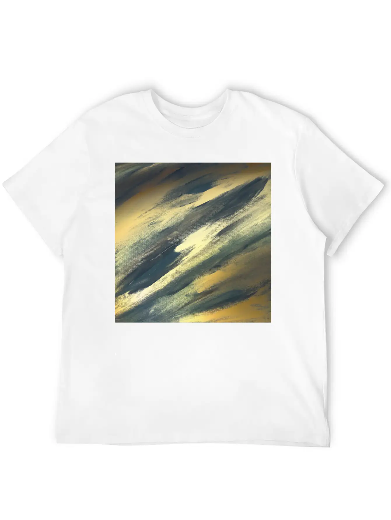 Gold Foil Paint Brushstrokes Abstract Texture Classic Cotton Tee – Unisex Comfort For Any Season