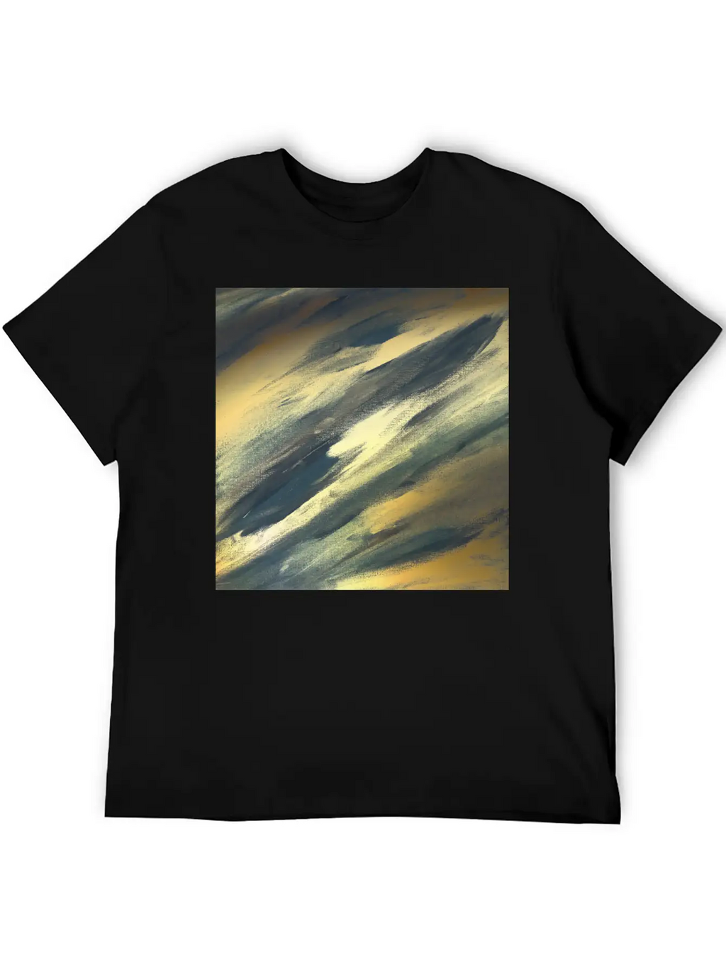 Gold Foil Paint Brushstrokes Abstract Texture Classic Cotton Tee – Unisex Comfort For Any Season