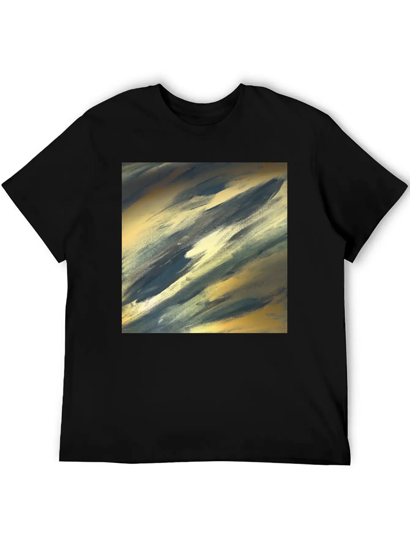 Gold Foil Paint Brushstrokes Abstract Texture Classic Cotton Tee – Unisex Comfort For Any Season