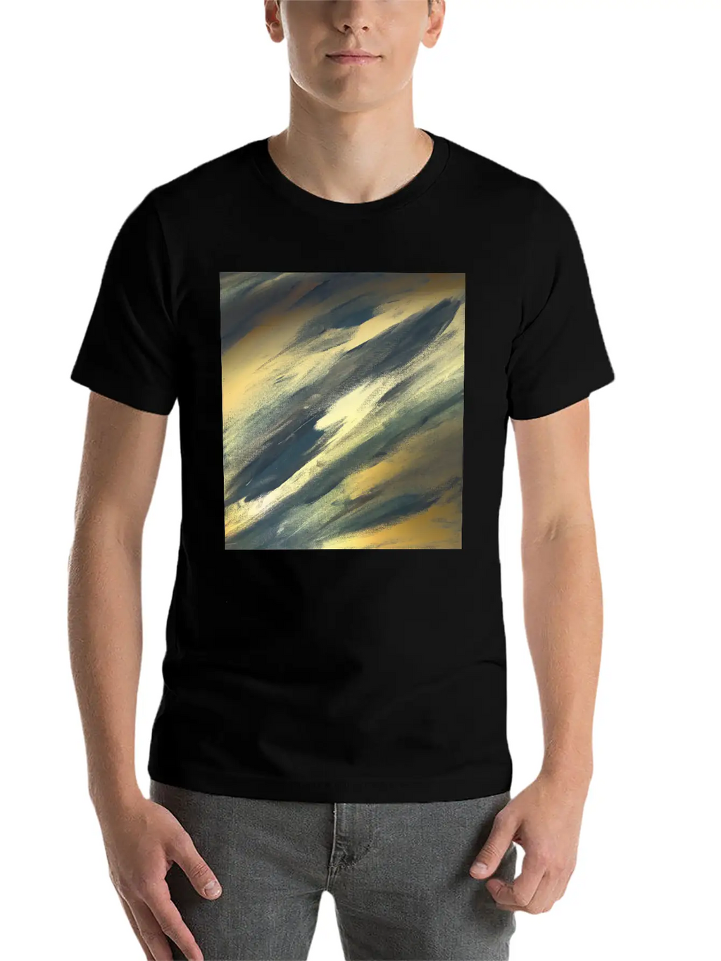 Gold Foil Paint Brushstrokes Abstract Texture Classic Cotton Tee – Unisex Comfort For Any Season