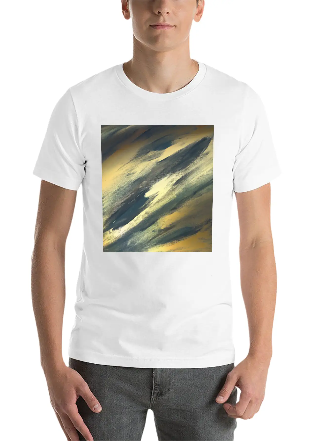 Gold Foil Paint Brushstrokes Abstract Texture Classic Cotton Tee – Unisex Comfort For Any Season