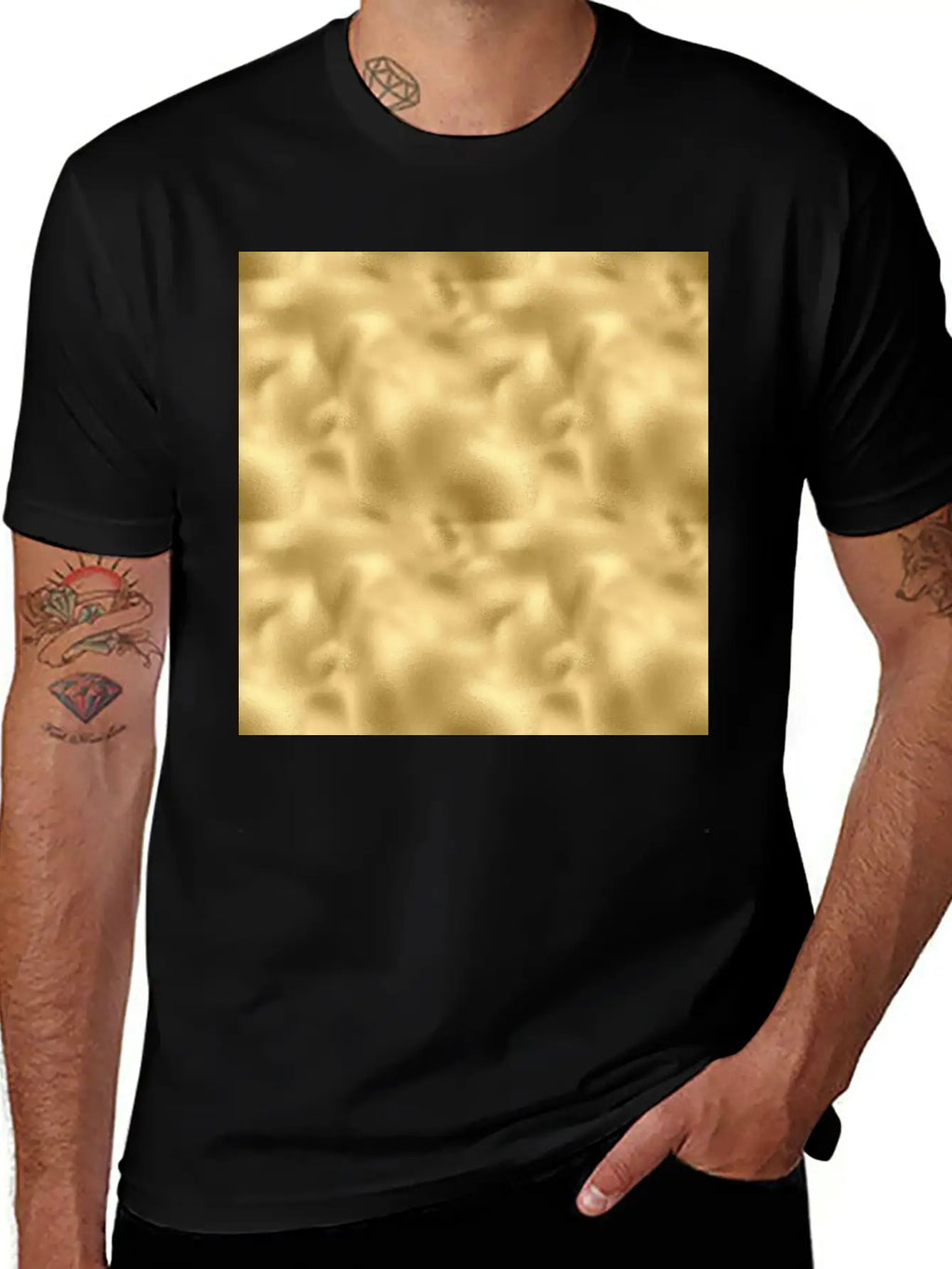 Gold Foil Texture Stylish Everyday T-Shirt – Unisex Basic Cotton Tee