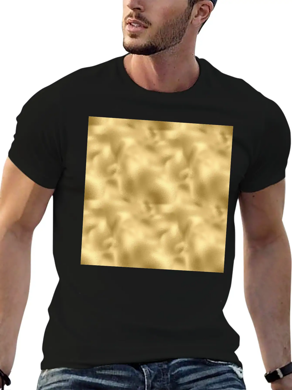 Gold Foil Texture Stylish Everyday T-Shirt – Unisex Basic Cotton Tee