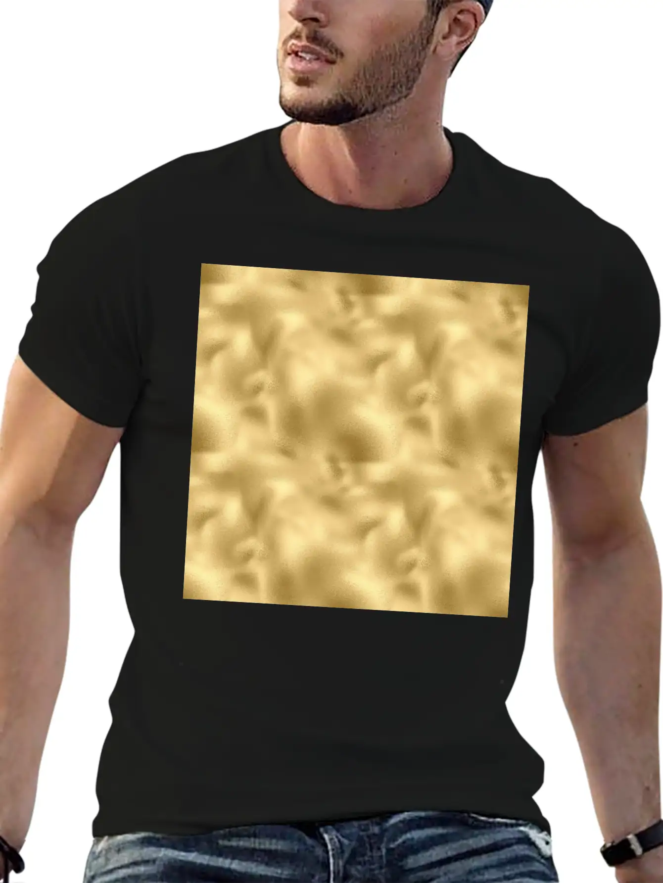 Gold Foil Texture Stylish Everyday T-Shirt – Unisex Basic Cotton Tee