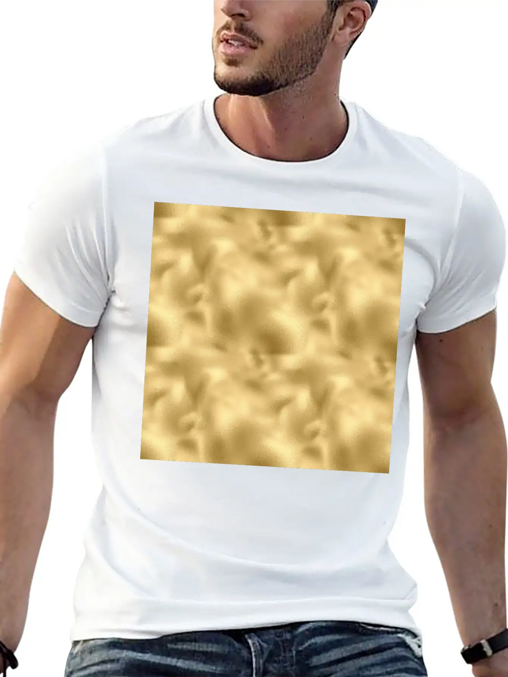 Gold Foil Texture Stylish Everyday T-Shirt – Unisex Basic Cotton Tee