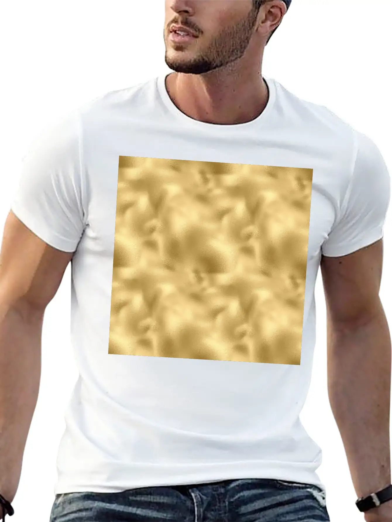 Gold Foil Texture Stylish Everyday T-Shirt – Unisex Basic Cotton Tee