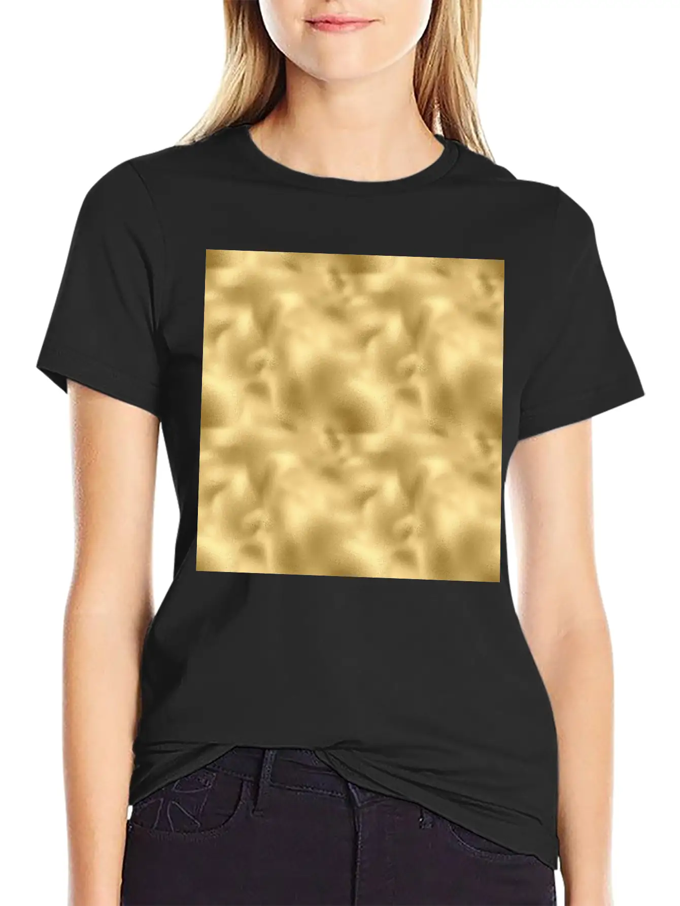 Gold Foil Texture Stylish Everyday T-Shirt – Unisex Basic Cotton Tee
