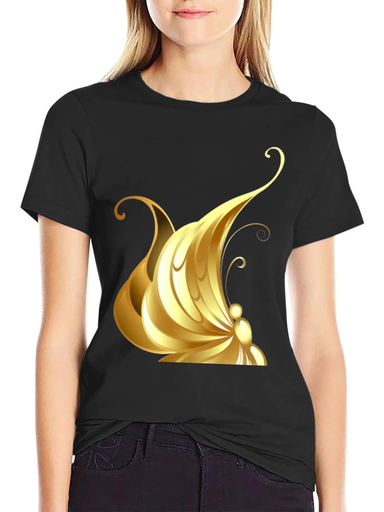 Gold Jewelry Jevel Cool Butterfly Insect Vector Breathable Graphic T-Shirt – Perfect For Casual Days