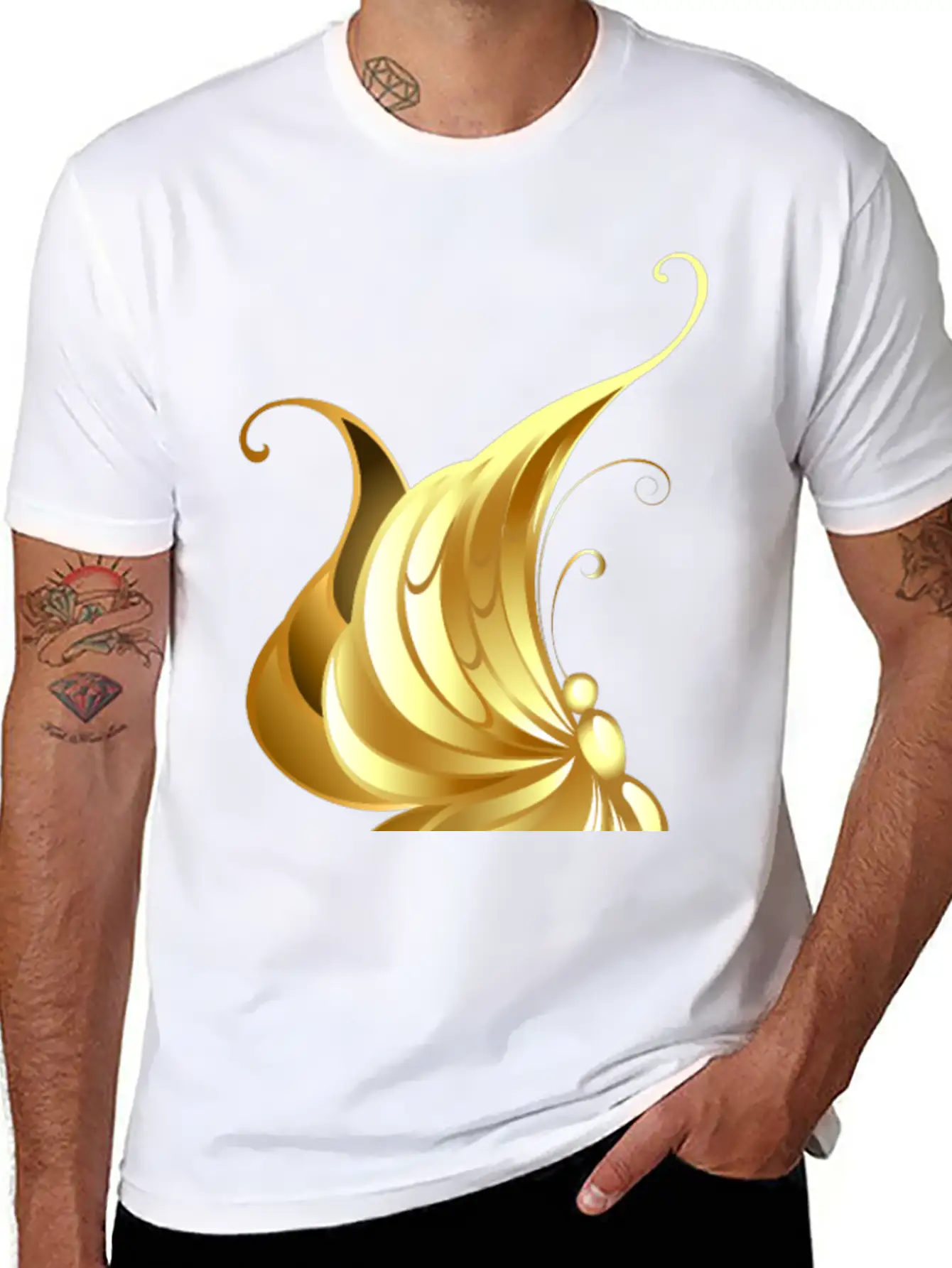 Gold Jewelry Jevel Cool Butterfly Insect Vector Breathable Graphic T-Shirt – Perfect For Casual Days