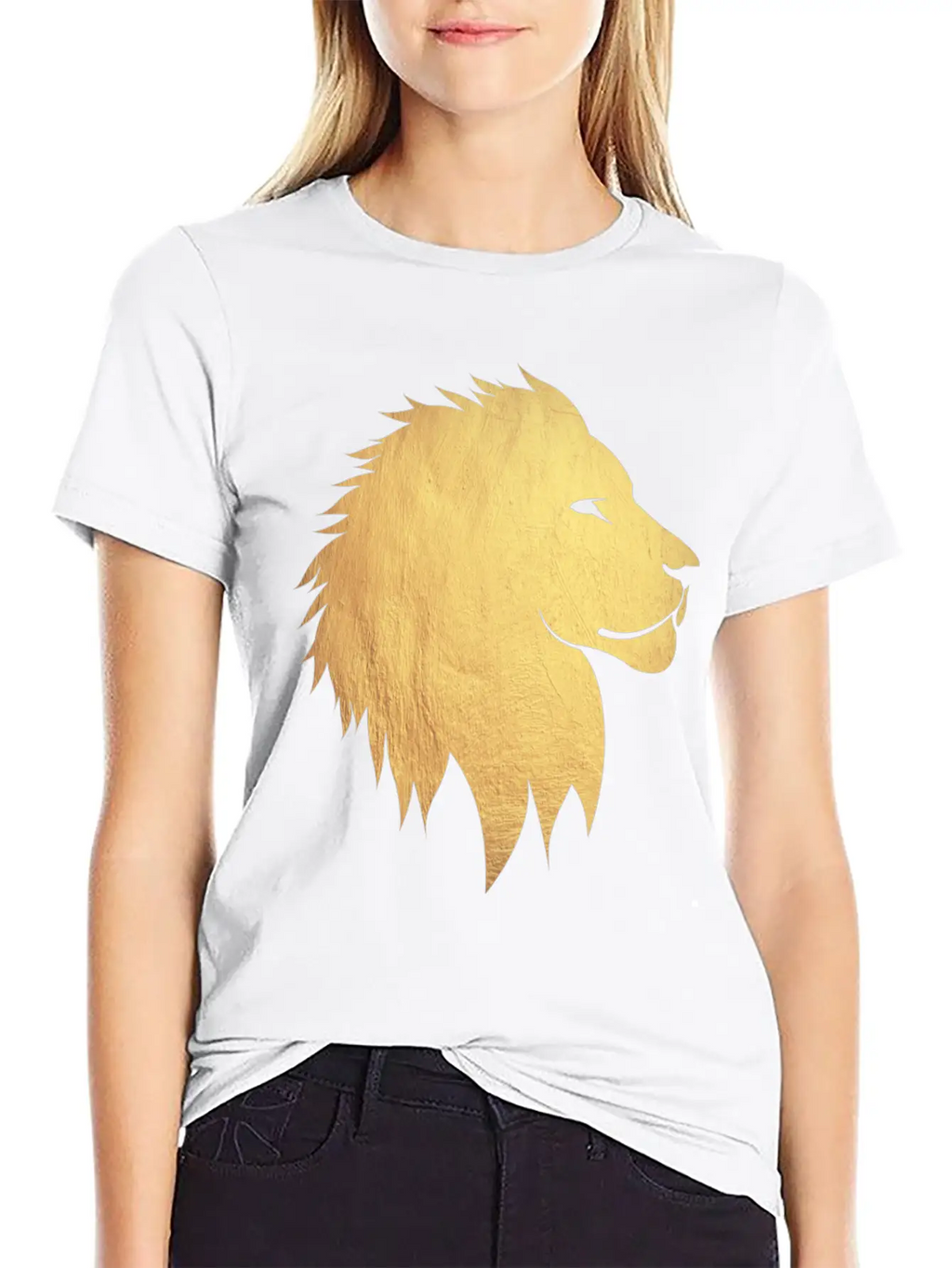 Gold Lion Breathable Graphic T-Shirt – Perfect For Casual Days