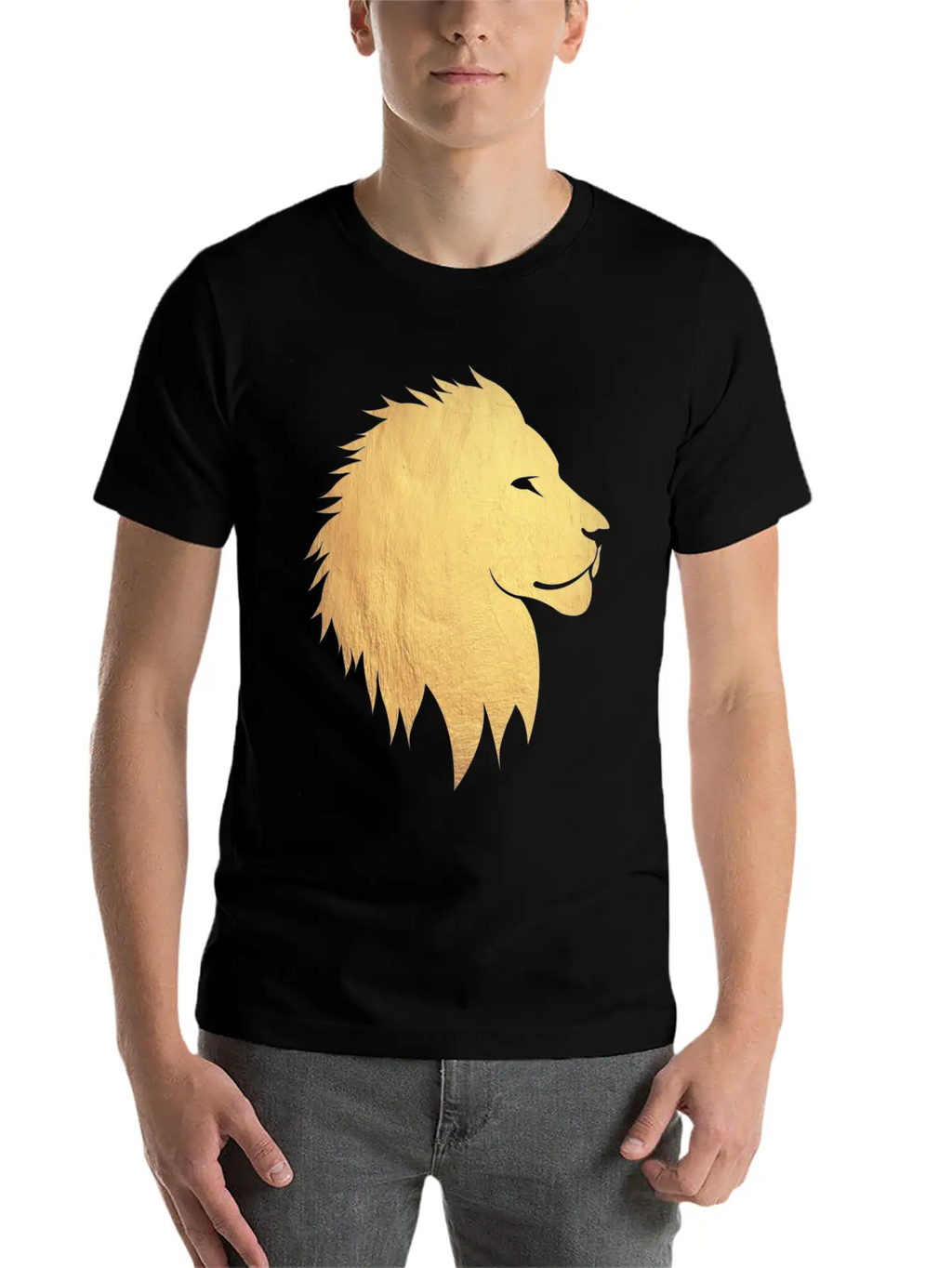 Gold Lion Breathable Graphic T-Shirt – Perfect For Casual Days