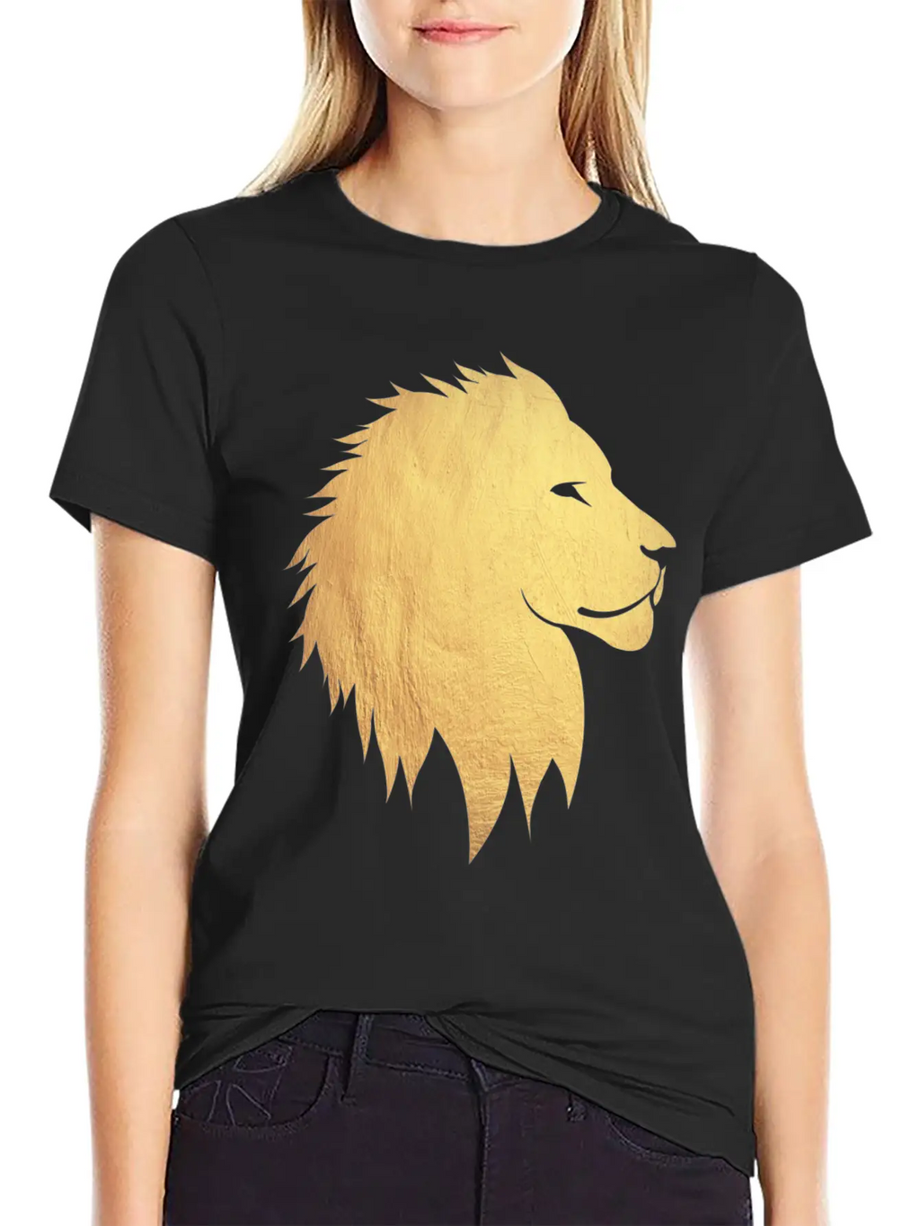 Gold Lion Breathable Graphic T-Shirt – Perfect For Casual Days