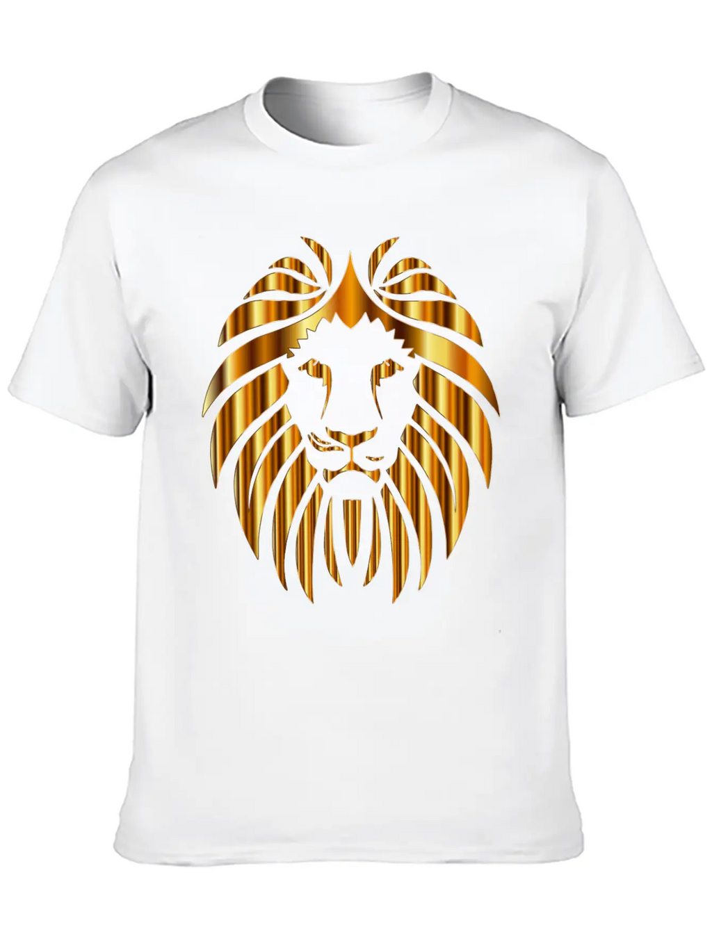 GOLD METALLIC LION HEAD Unisex Casual T-Shirt – Clean Design For Daily Comfort