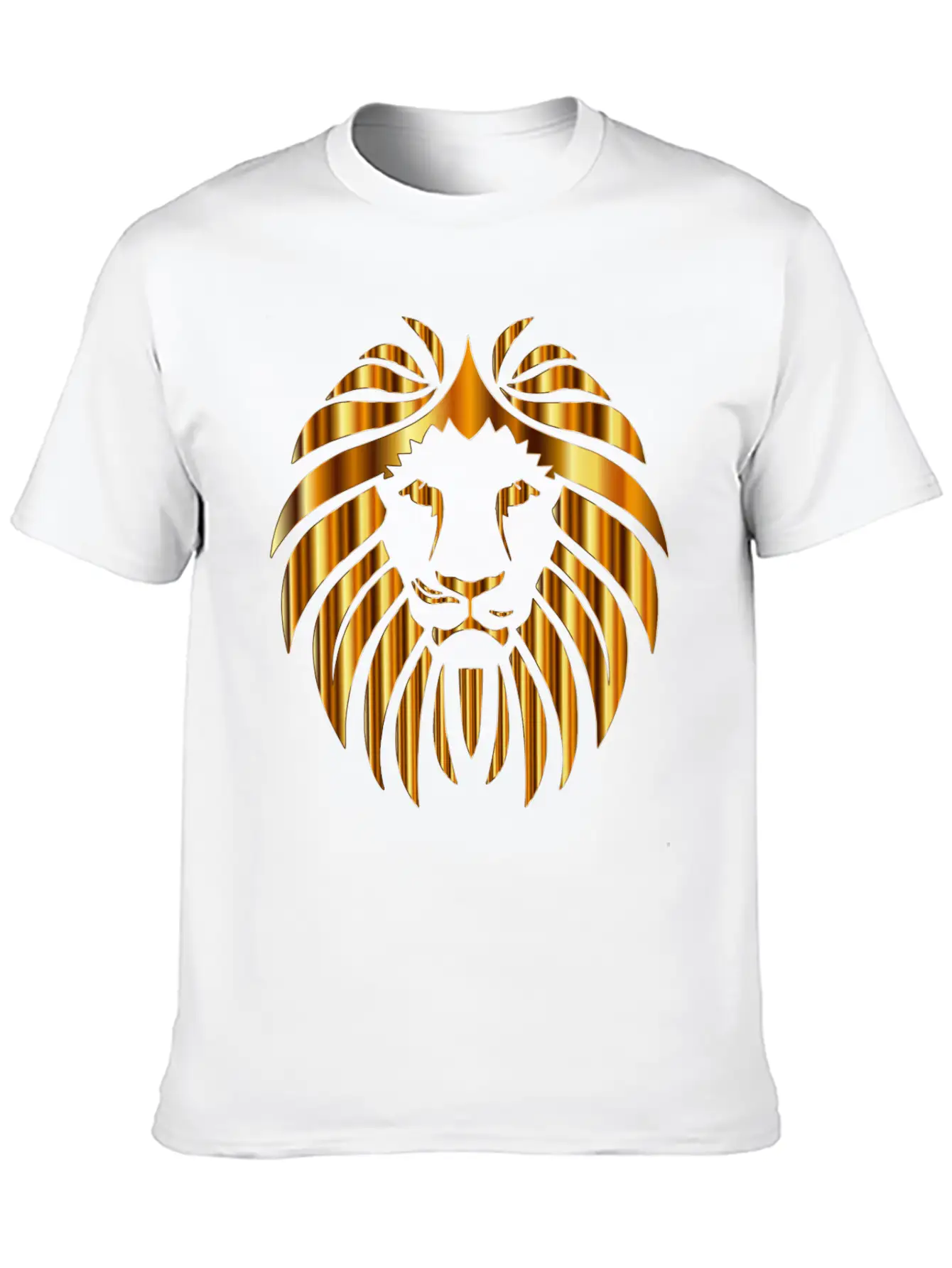 GOLD METALLIC LION HEAD Unisex Casual T-Shirt – Clean Design For Daily Comfort