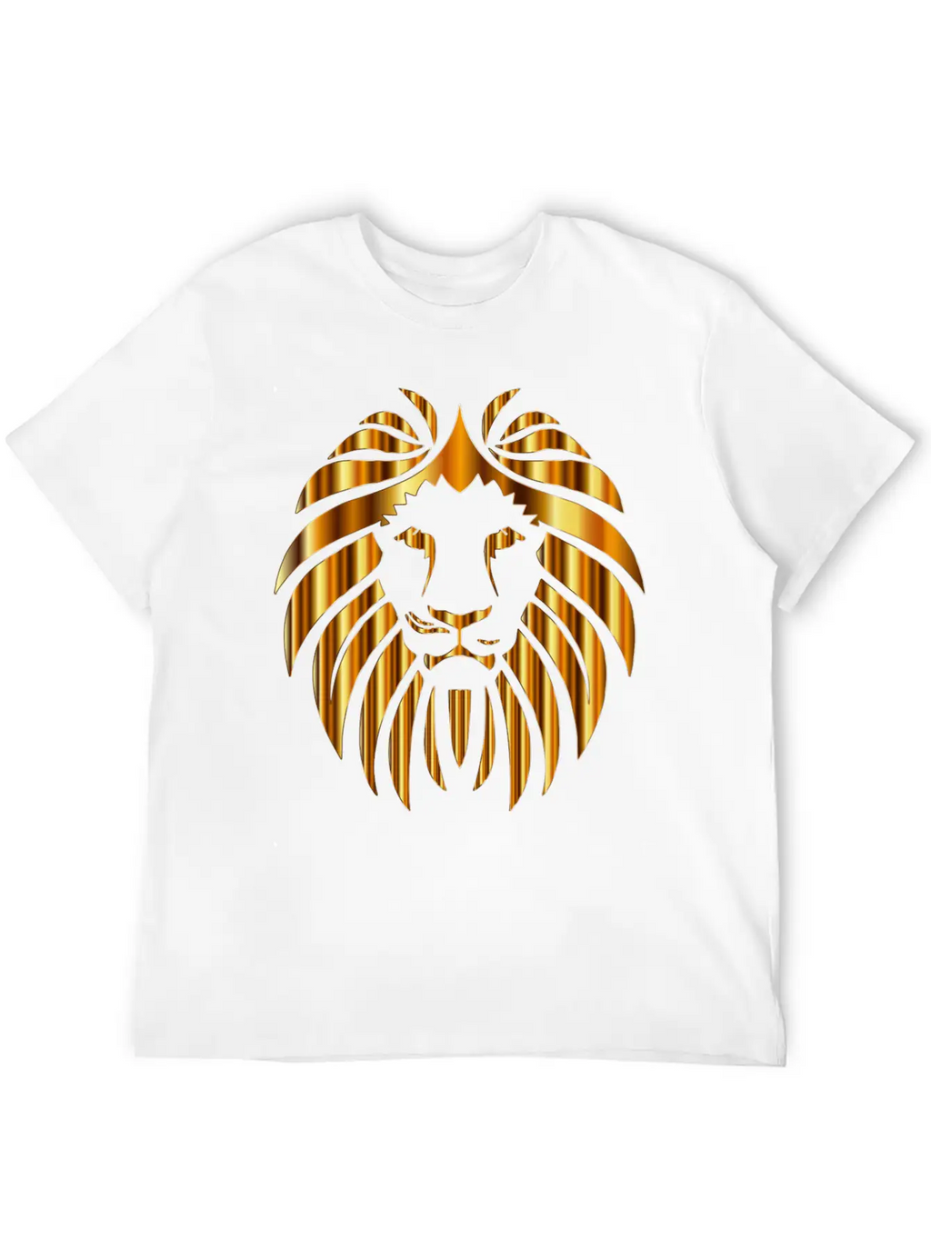 GOLD METALLIC LION HEAD Unisex Casual T-Shirt – Clean Design For Daily Comfort