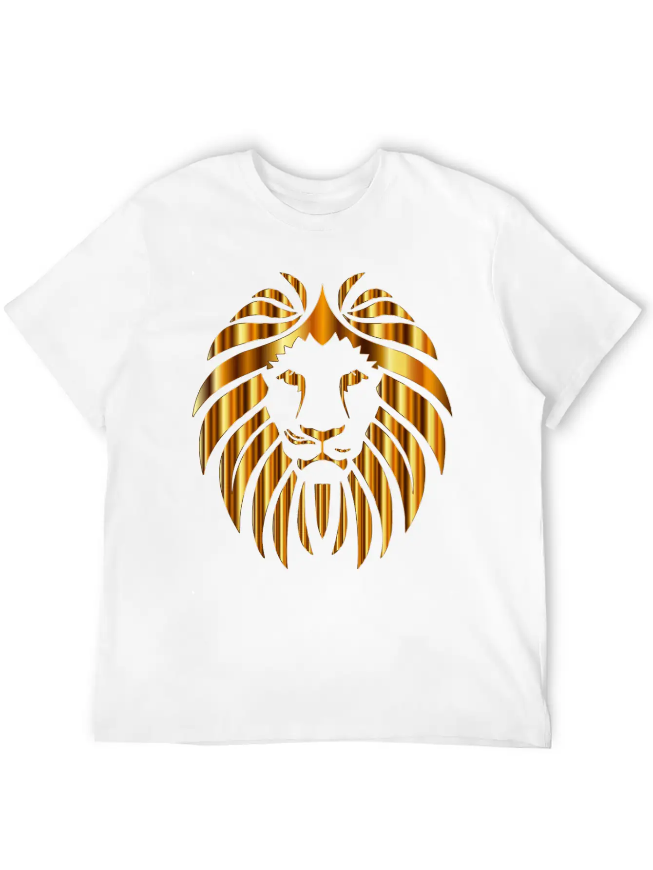 GOLD METALLIC LION HEAD Unisex Casual T-Shirt – Clean Design For Daily Comfort